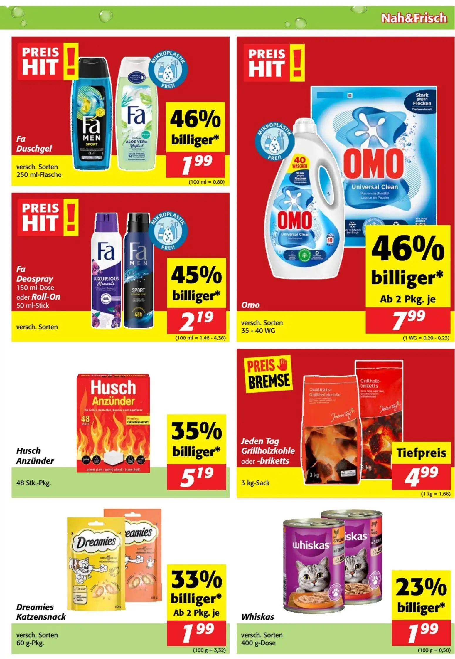 Nah & Frisch Prospekt, Seite 7 von 12 — Omo Universal Clean, Husch Anzünder, Fa Deospray