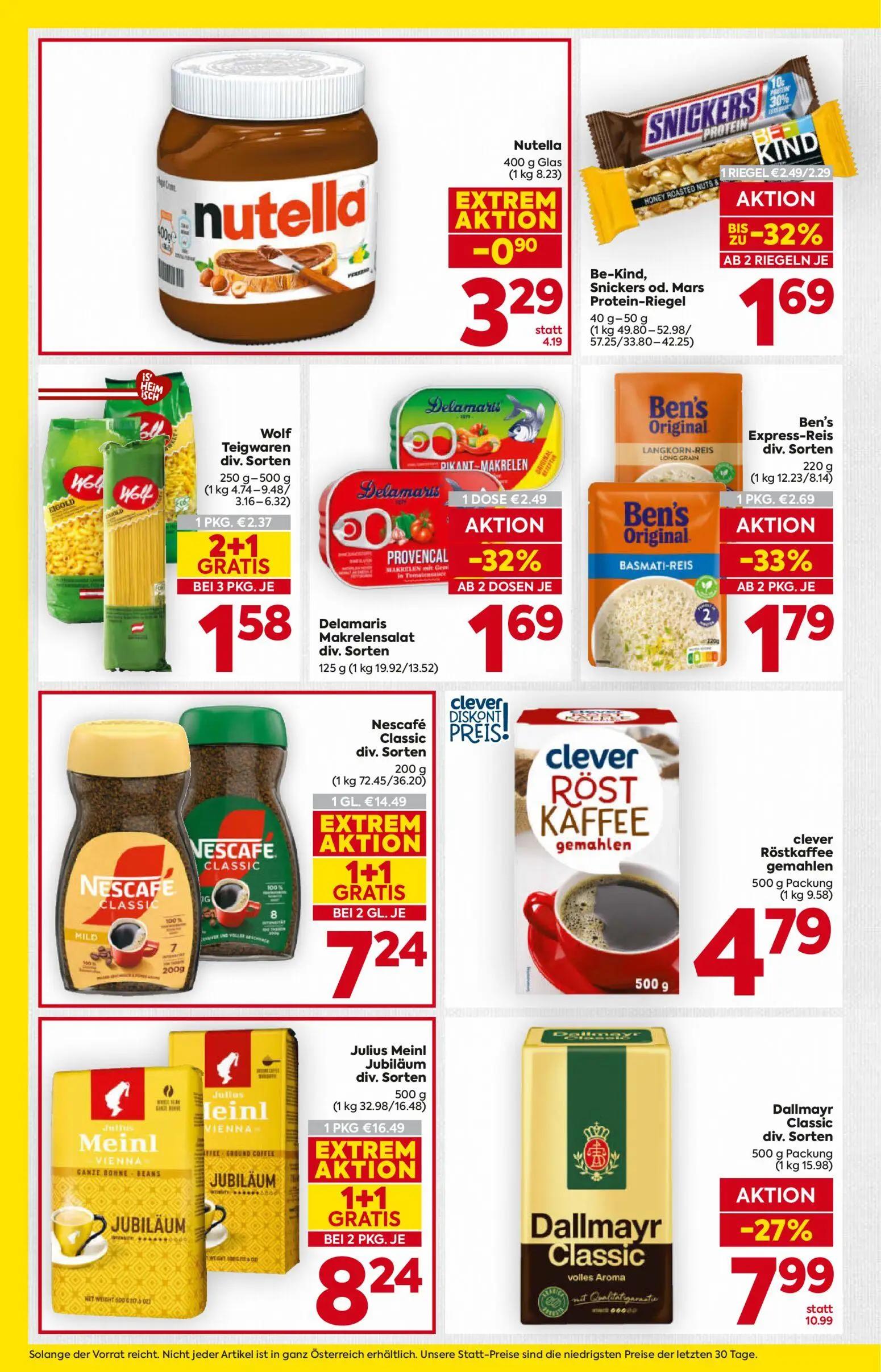 Billa Prospekt, Seite 12 von 16 — Julius Meinl Jubiläum div. Sorten, Nescafé Classic div. Sorten, Dallmayr Classic div. Sort…