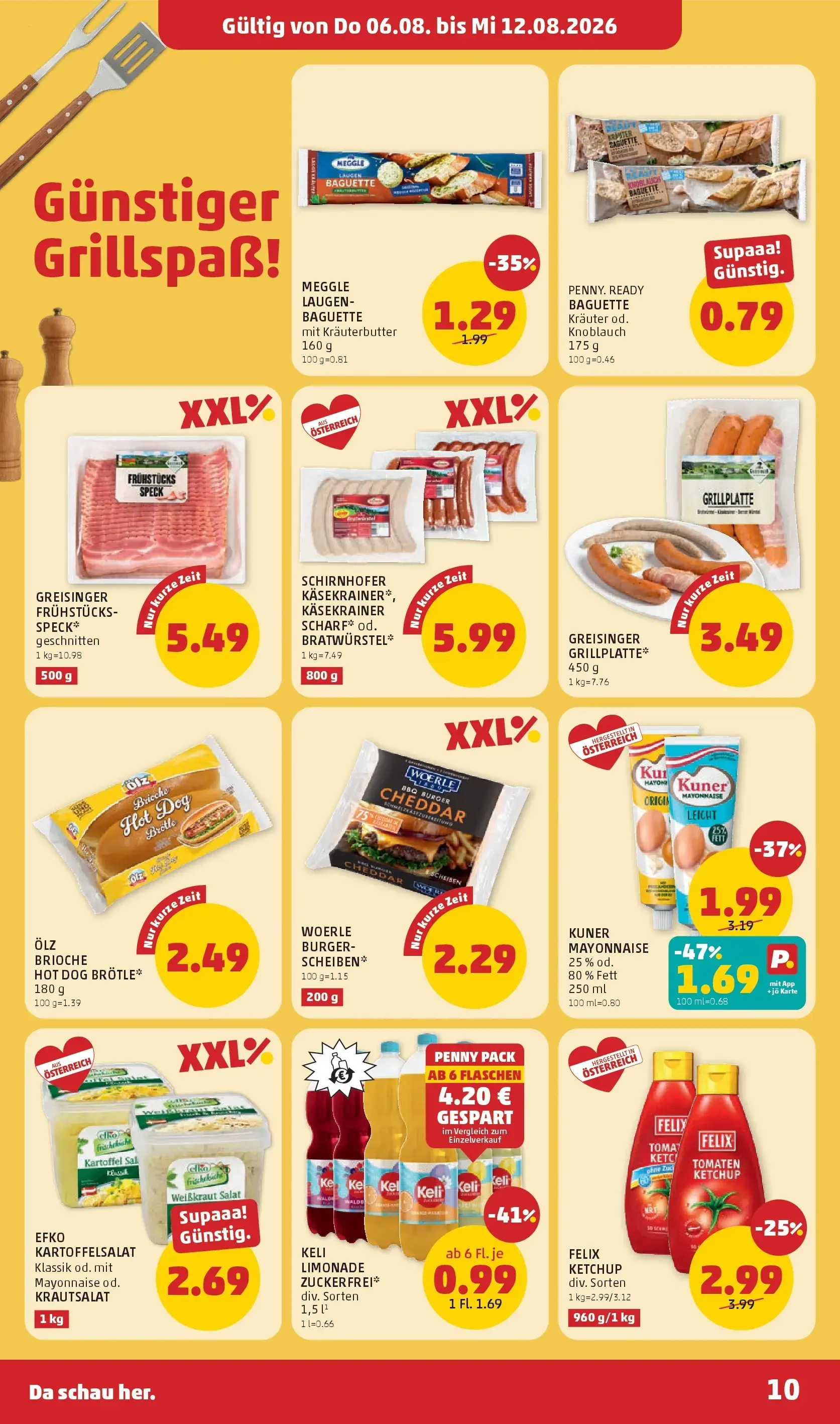 PENNY Prospekt, Seite 10 von 28 — FELIX KETCHUP div. Sorten, GREISINGER FRÜHSTÜCKS- SPECK*, SCHIRNHOFER KÄSEKRAINER*, KÄSEKR…