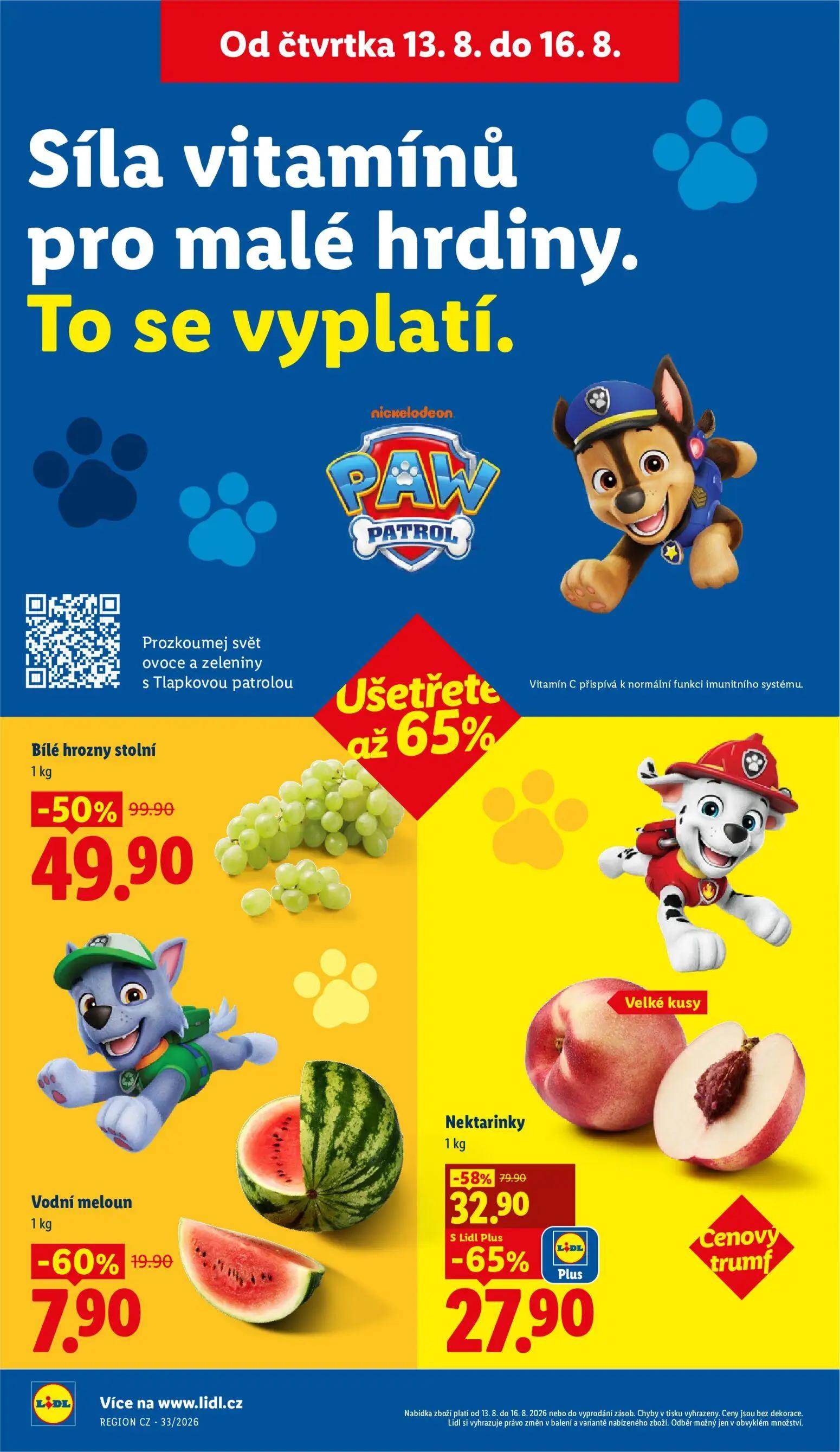 Lidl leták, strana 12 z 52 — Nektarinky, Bílé hrozny stolní