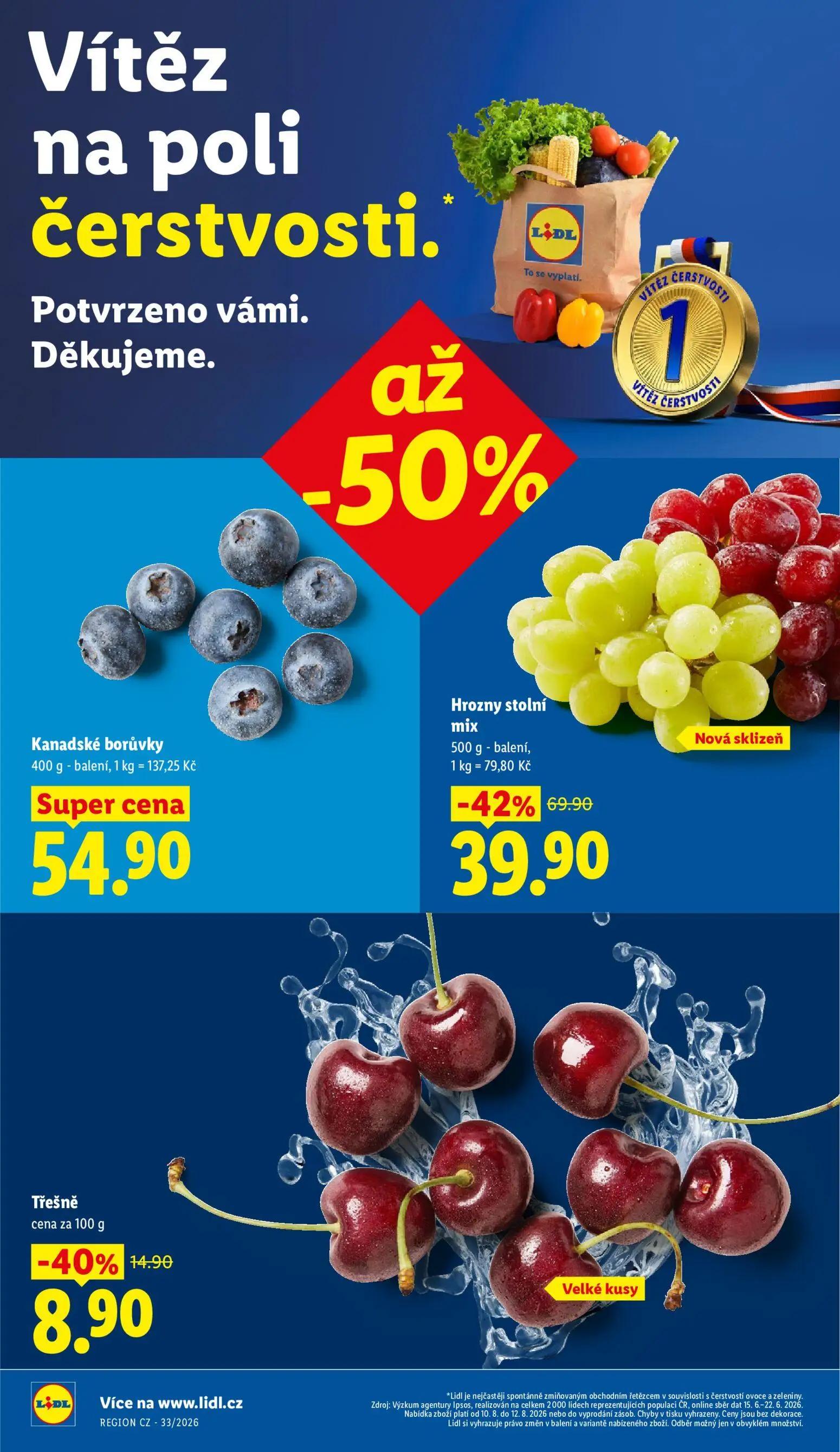 Lidl leták, strana 12 z 44 — Hrozny stolní mix, Kanadské borůvky