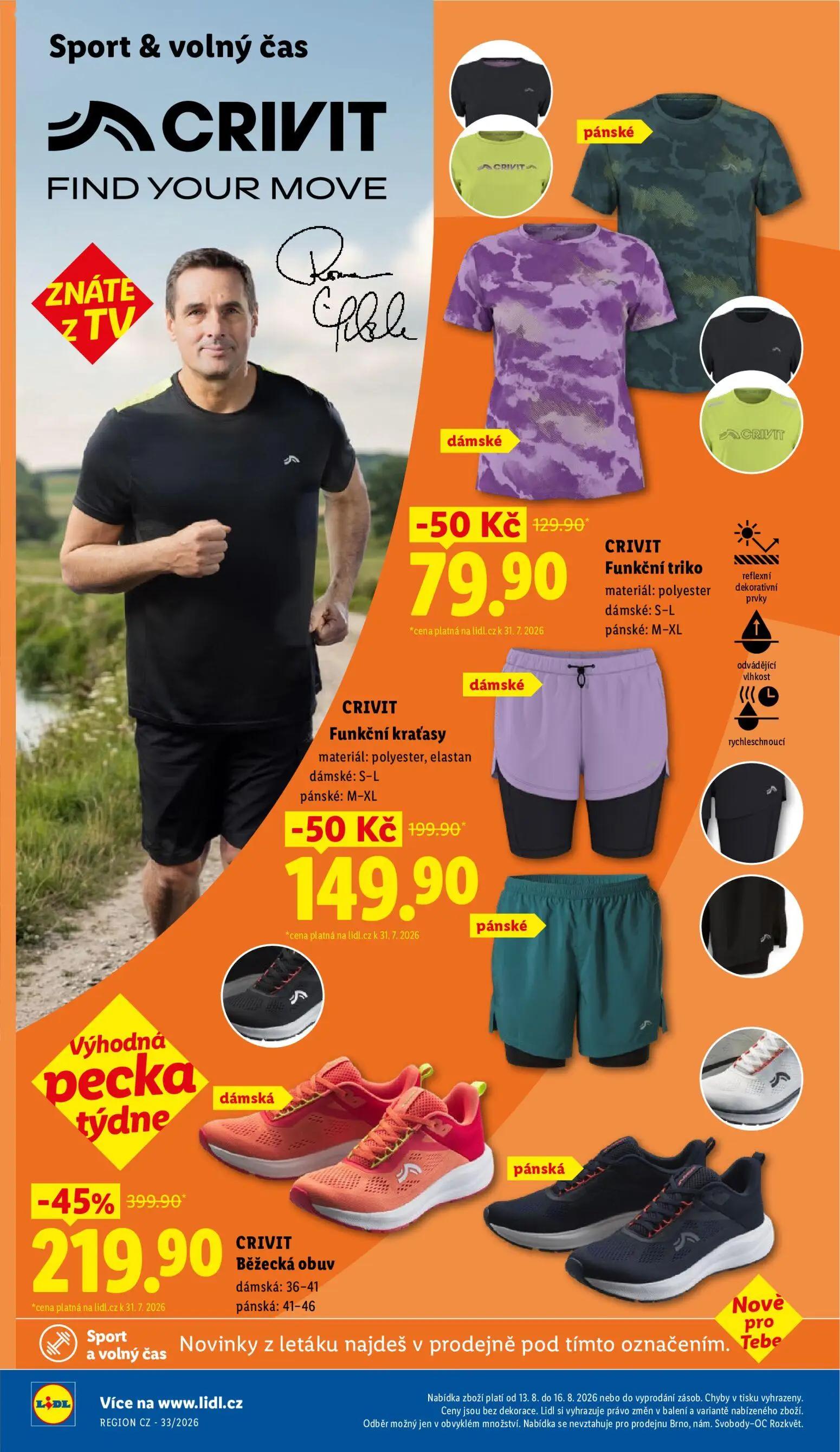 Lidl leták, strana 30 z 52 — CRIVIT Funkční triko, CRIVIT Funkční kraťasy
