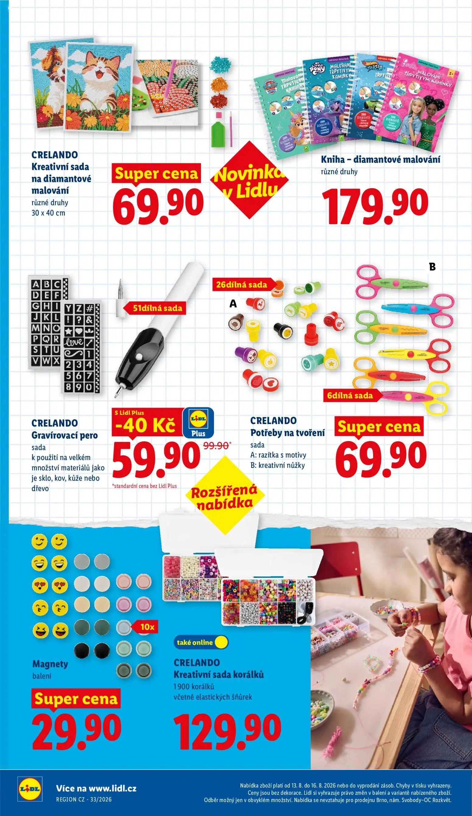 Lidl leták, strana 34 z 52 — Kreativní sada na diamantové malování, Potřeby na tvoření