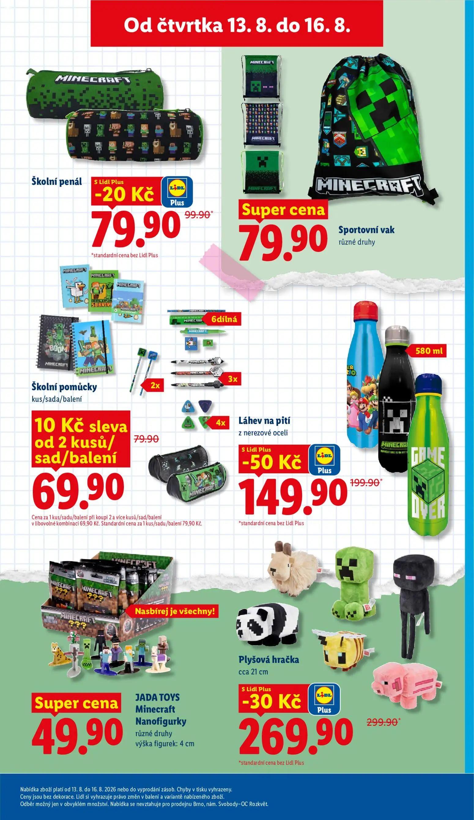 Lidl leták, strana 37 z 52 — Láhev na pití z nerezové oceli, Školní penál, Školní pomůcky