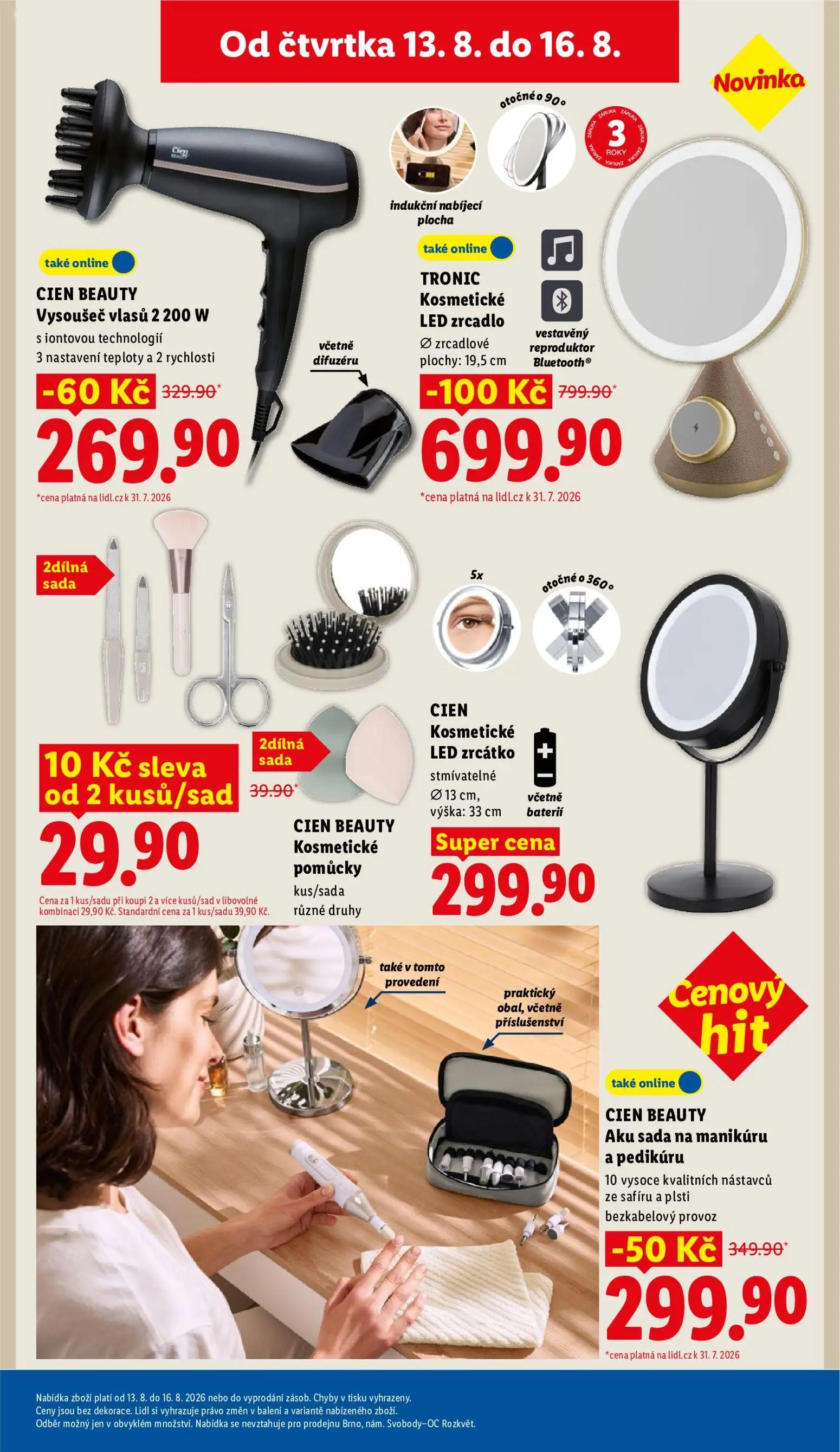 Lidl leták, strana 41 z 52 — Tronic Kosmetické LED zrcadlo, Cien Beauty Vysoušeč vlasů, Cien Kosmetické LED zrcátko