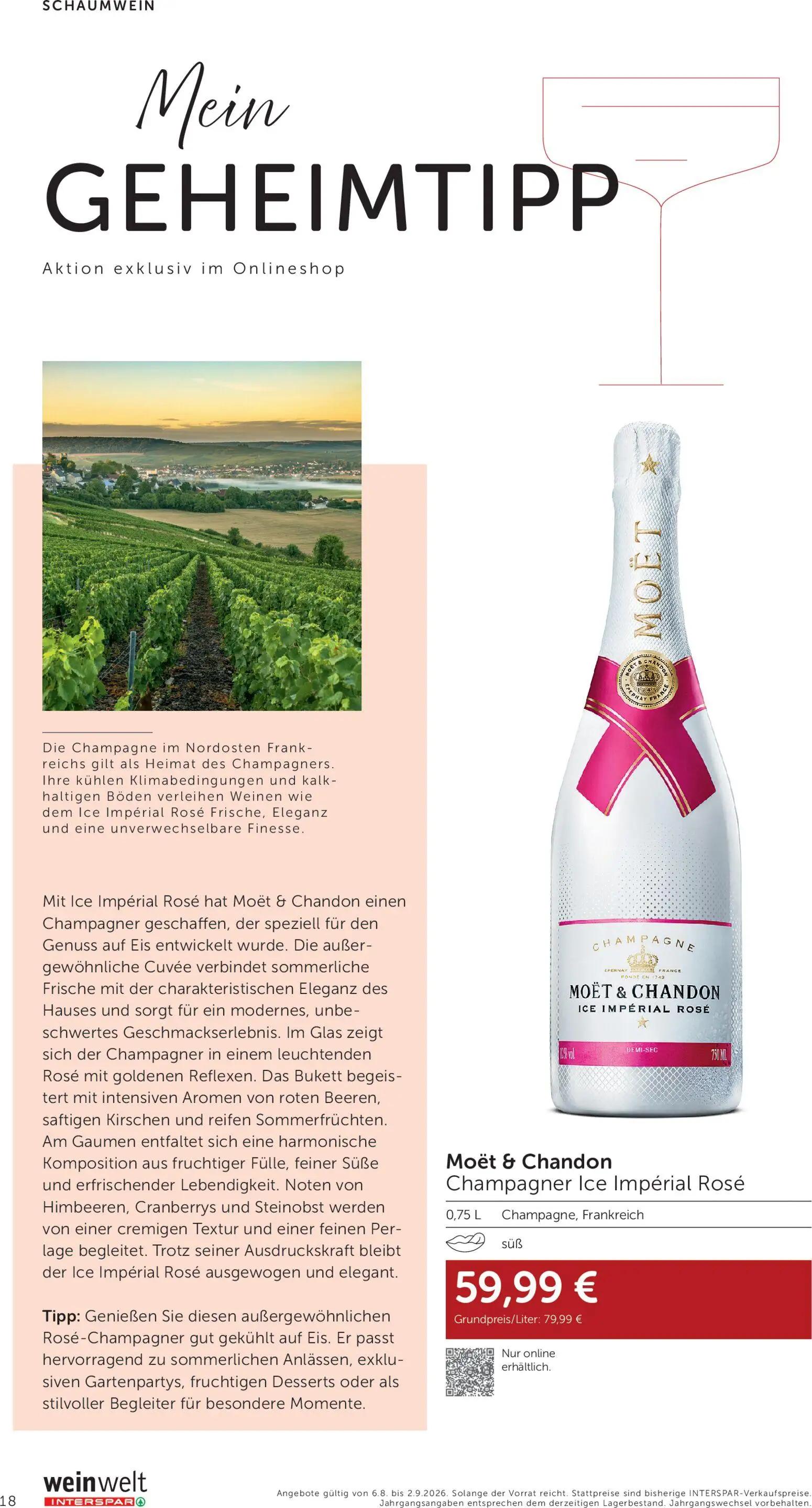 Interspar Prospekt, Seite 18 von 24 — Moët & Chandon Champagner Ice Impérial Rosé
