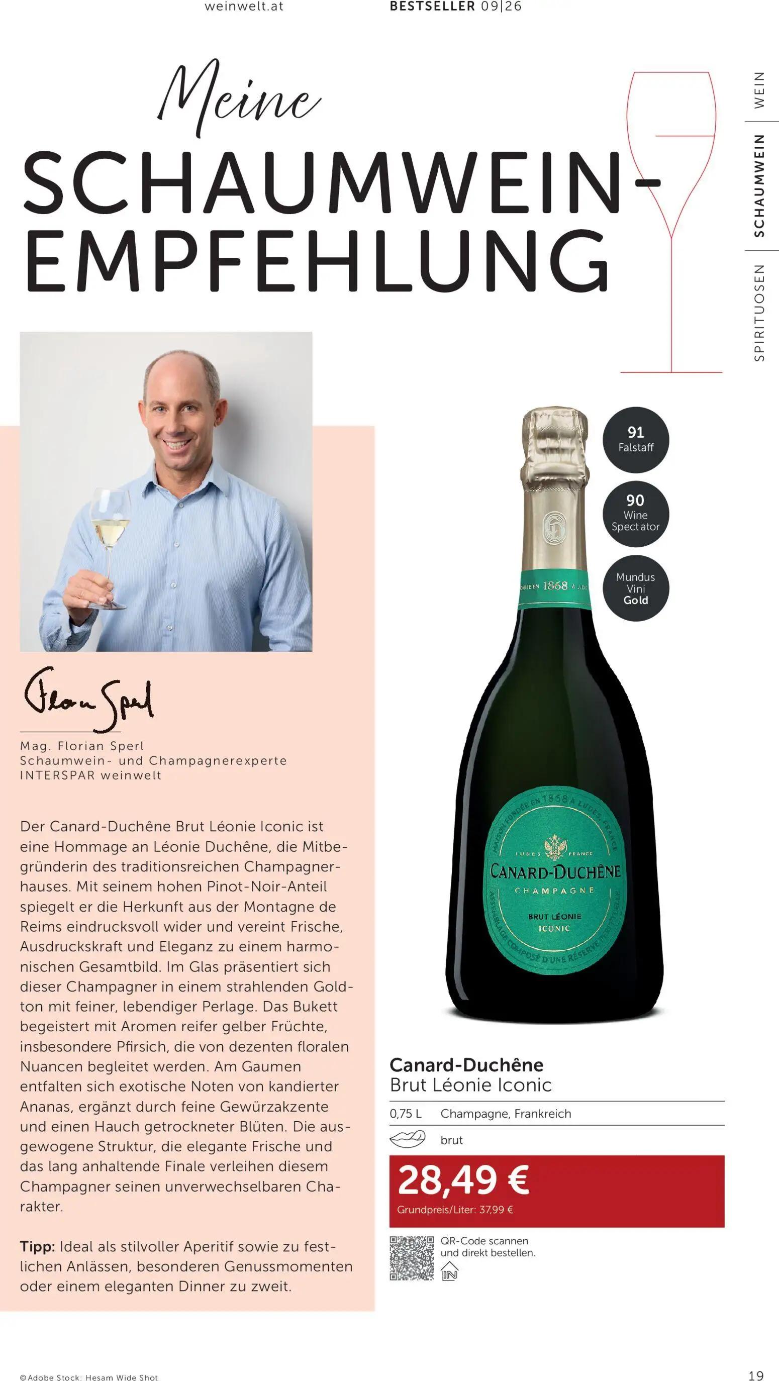 Interspar Prospekt, Seite 19 von 24 — Canard-Duchêne Brut Léonie Iconic