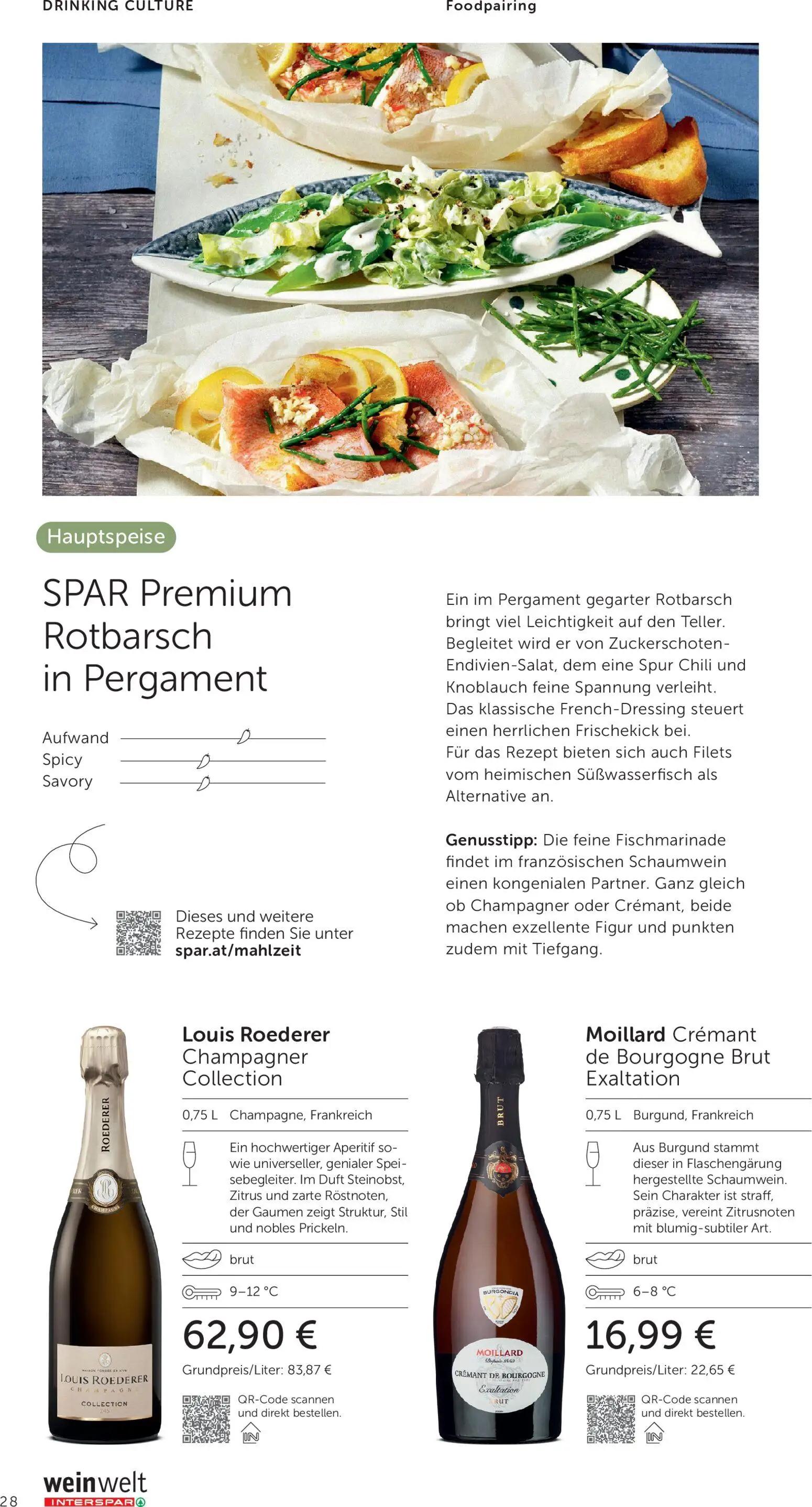Interspar Prospekt, Seite 28 von 32 — Louis Roederer Champagner Collection, Moillard Crémant de Bourgogne Brut Exaltation