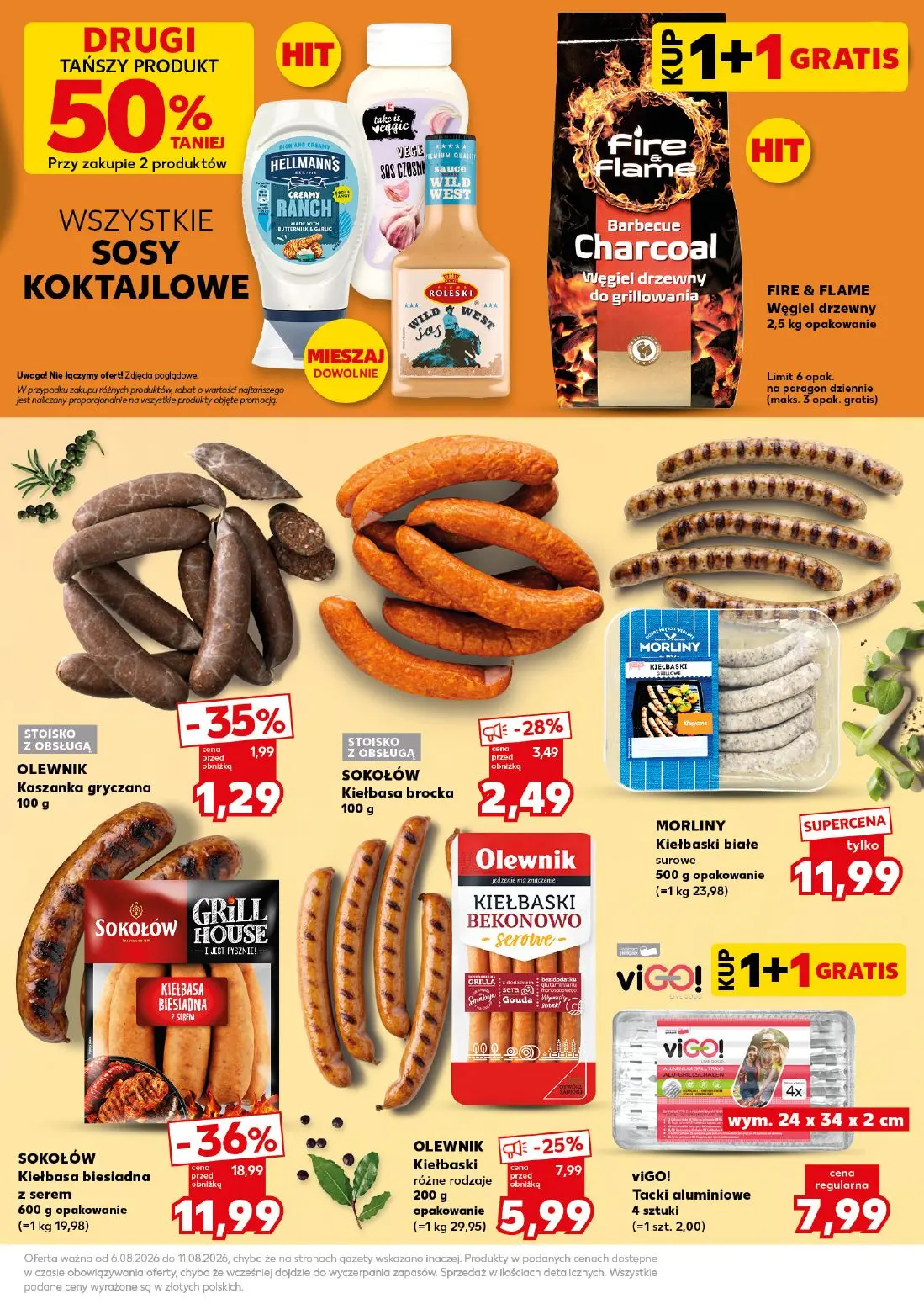 Kaufland gazetka, strona 13 z 30 — SOKOŁÓW Kiełbasa biesiadna z serem, viGO! Tacki aluminiowe