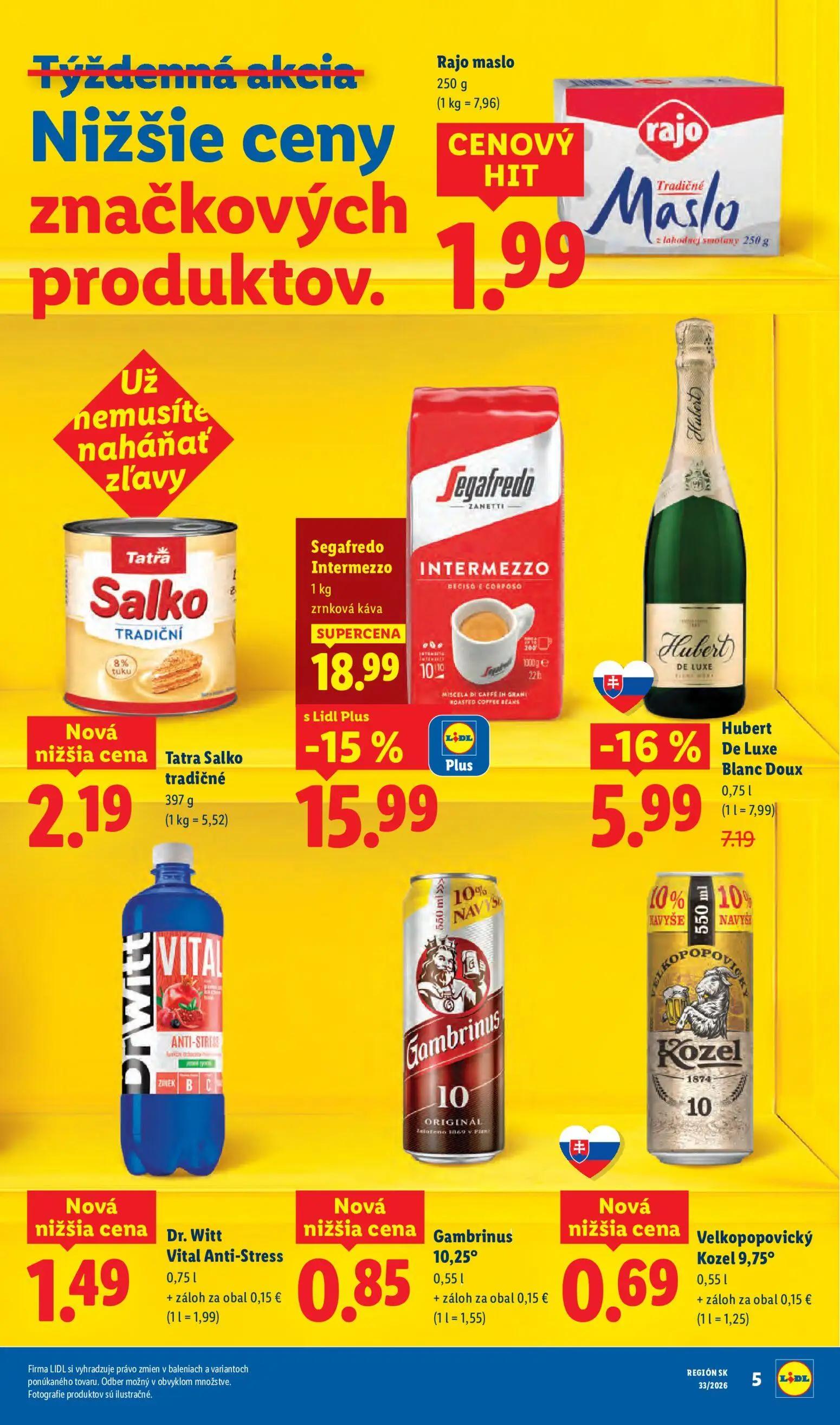 Lidl leták, strana 7 z 97 — Hubert De Luxe Blanc Doux, Dr. Witt Vital Anti-Stress, Gambrinus 10,25°