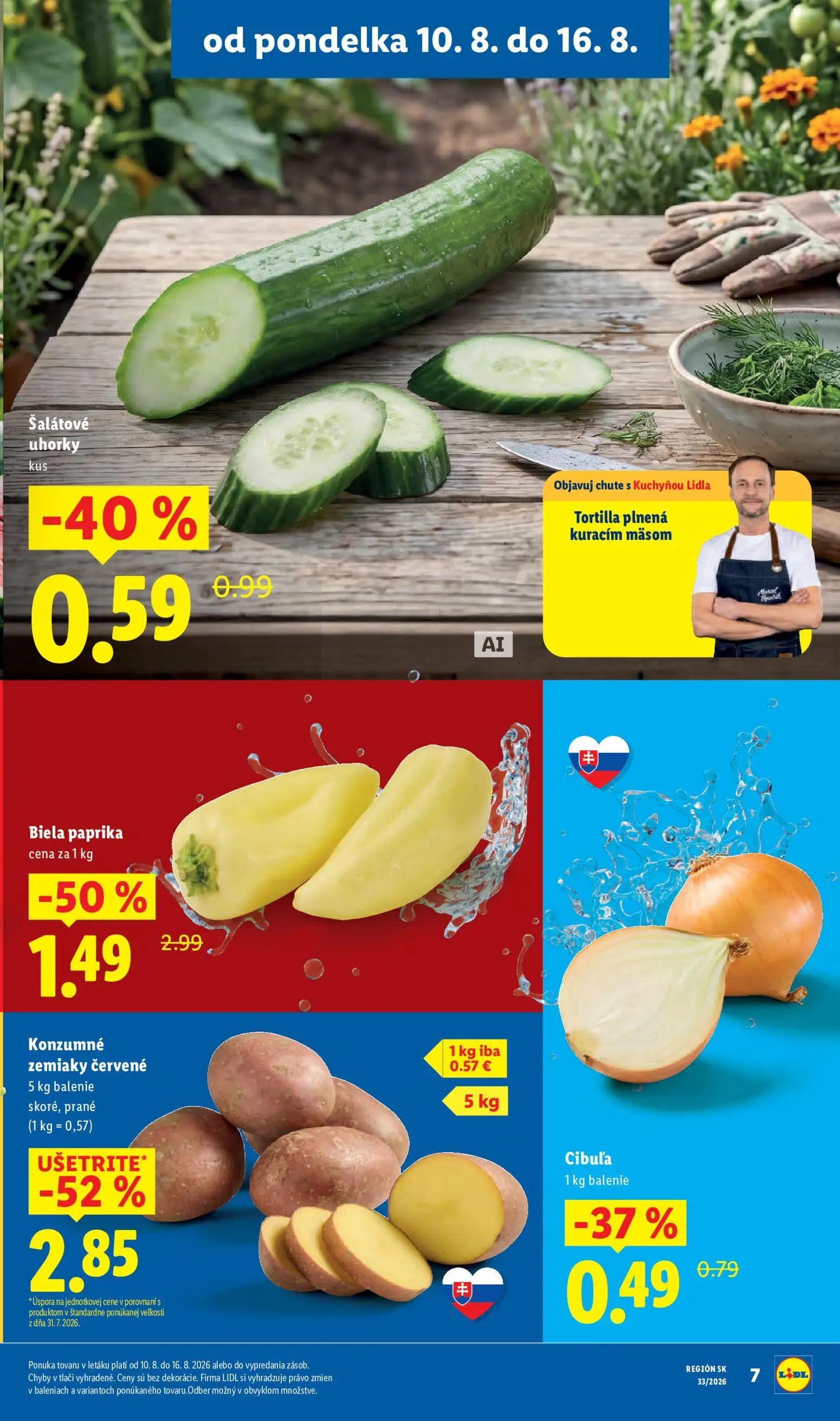 Lidl leták, strana 11 z 97 — Biela paprika, Šalátové uhorky
