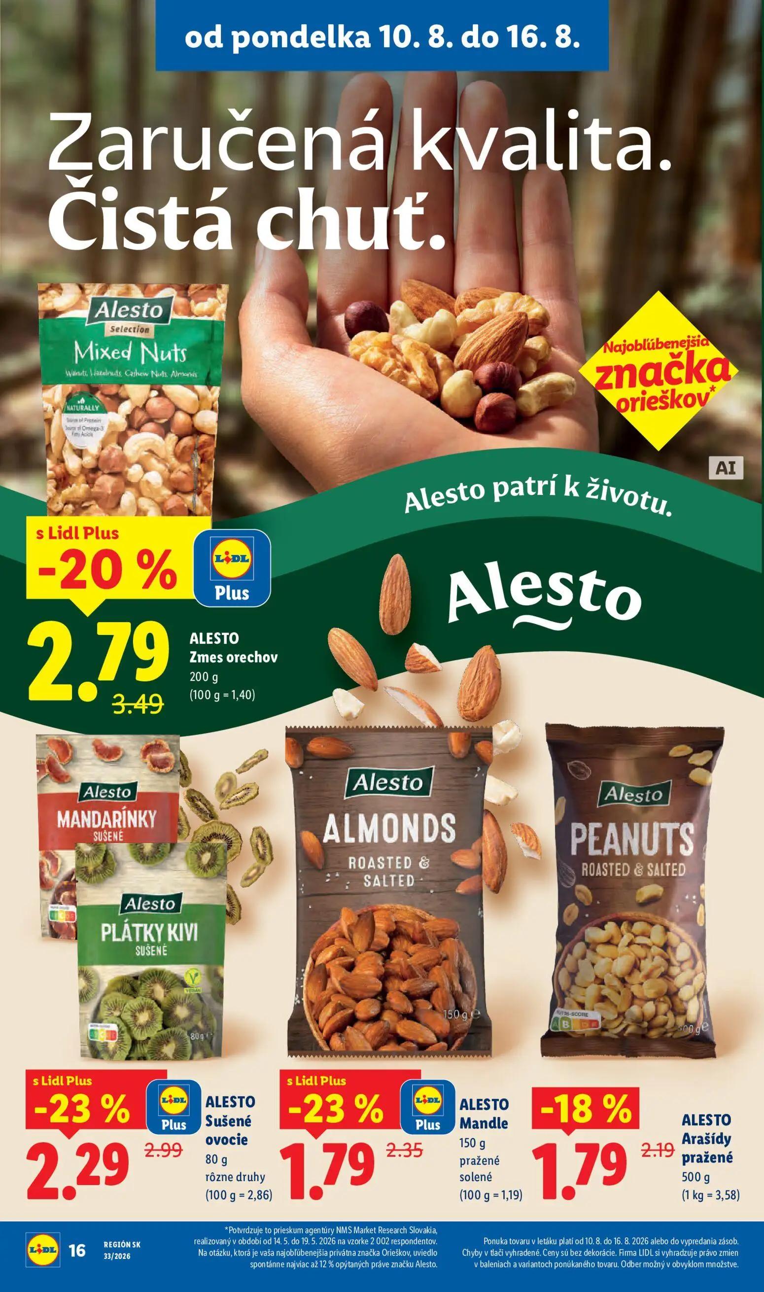 Lidl leták, strana 20 z 97 — Zmes orechov, Sušené ovocie, Mandle pražené solené