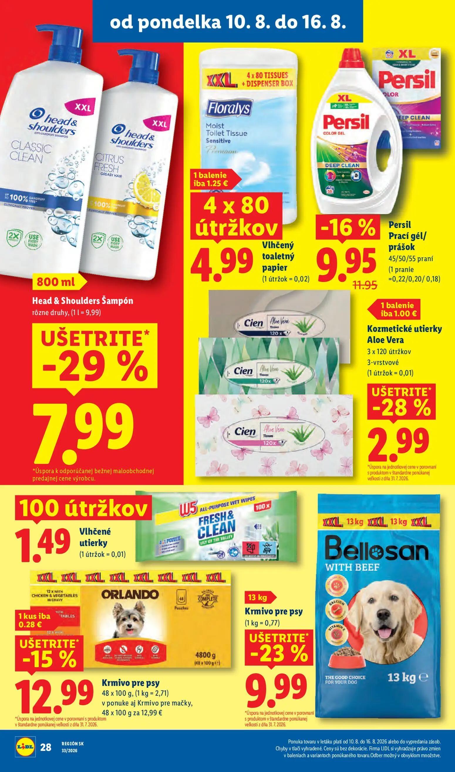 Lidl leták, strana 34 z 97 — Head & Shoulders Šampón, Persil Prací gél/prášok, Kozmetické utierky Aloe Vera