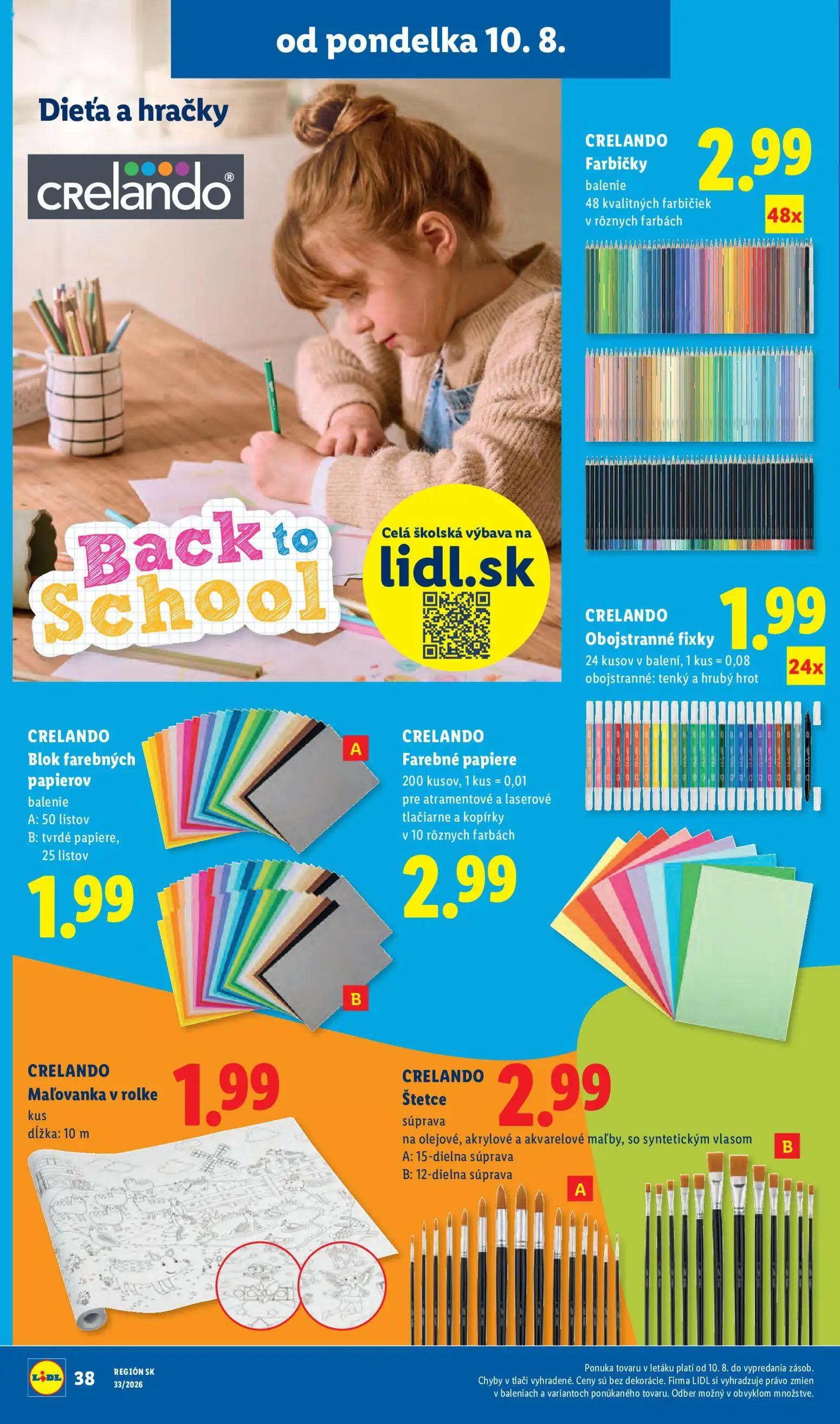 Lidl leták, strana 54 z 97 — Farbičky, Obojstranné fixky, Blok farebných papierov