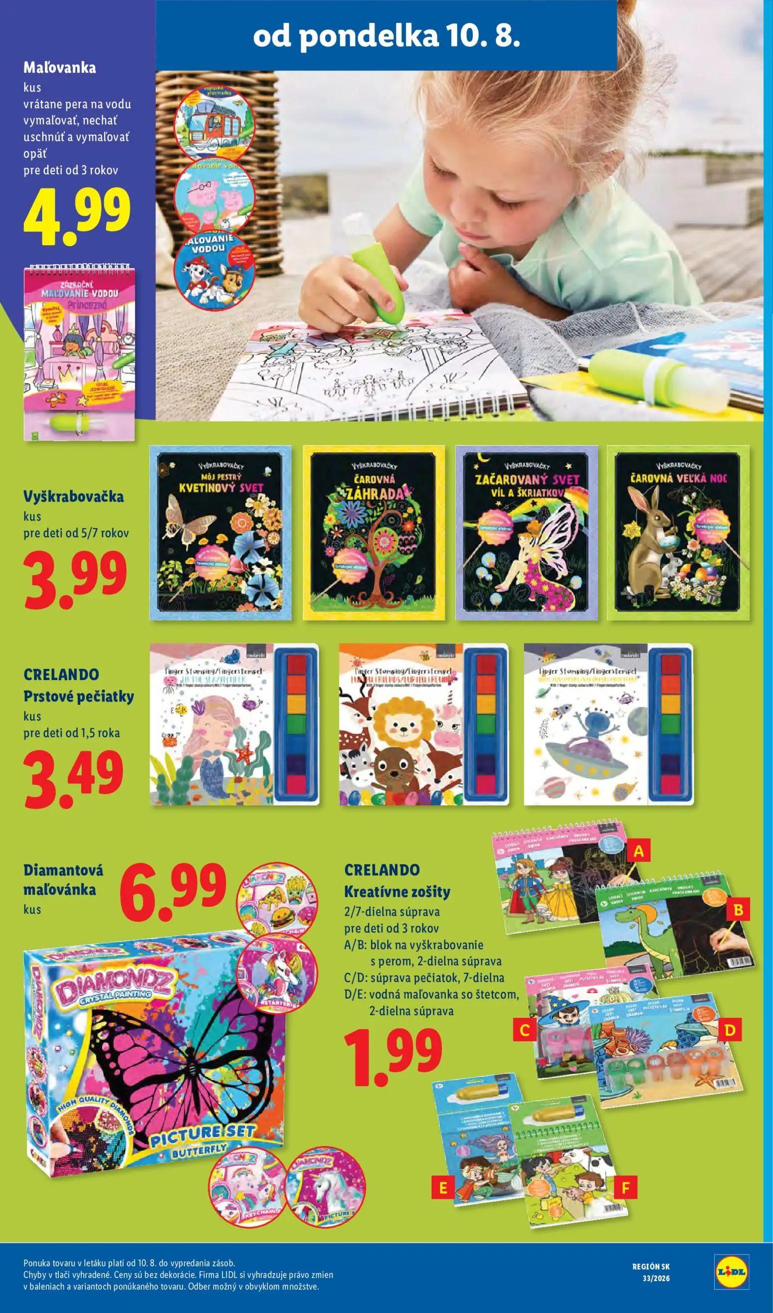 Lidl leták, strana 56 z 97 — Maľovanka, Vyškrabovačka, CRELANDO Prstové pečiatky