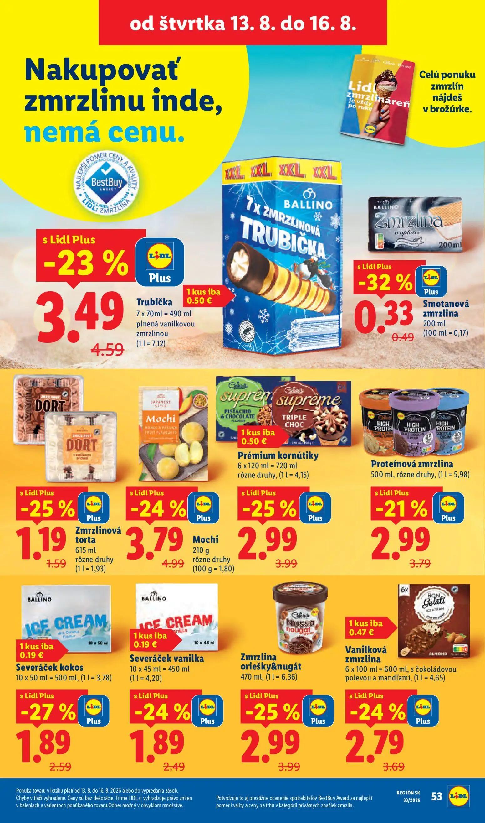 Lidl leták, strana 69 z 97 — Mochi, Zmrzlina oriešky&nugát, Proteínová zmrzlina