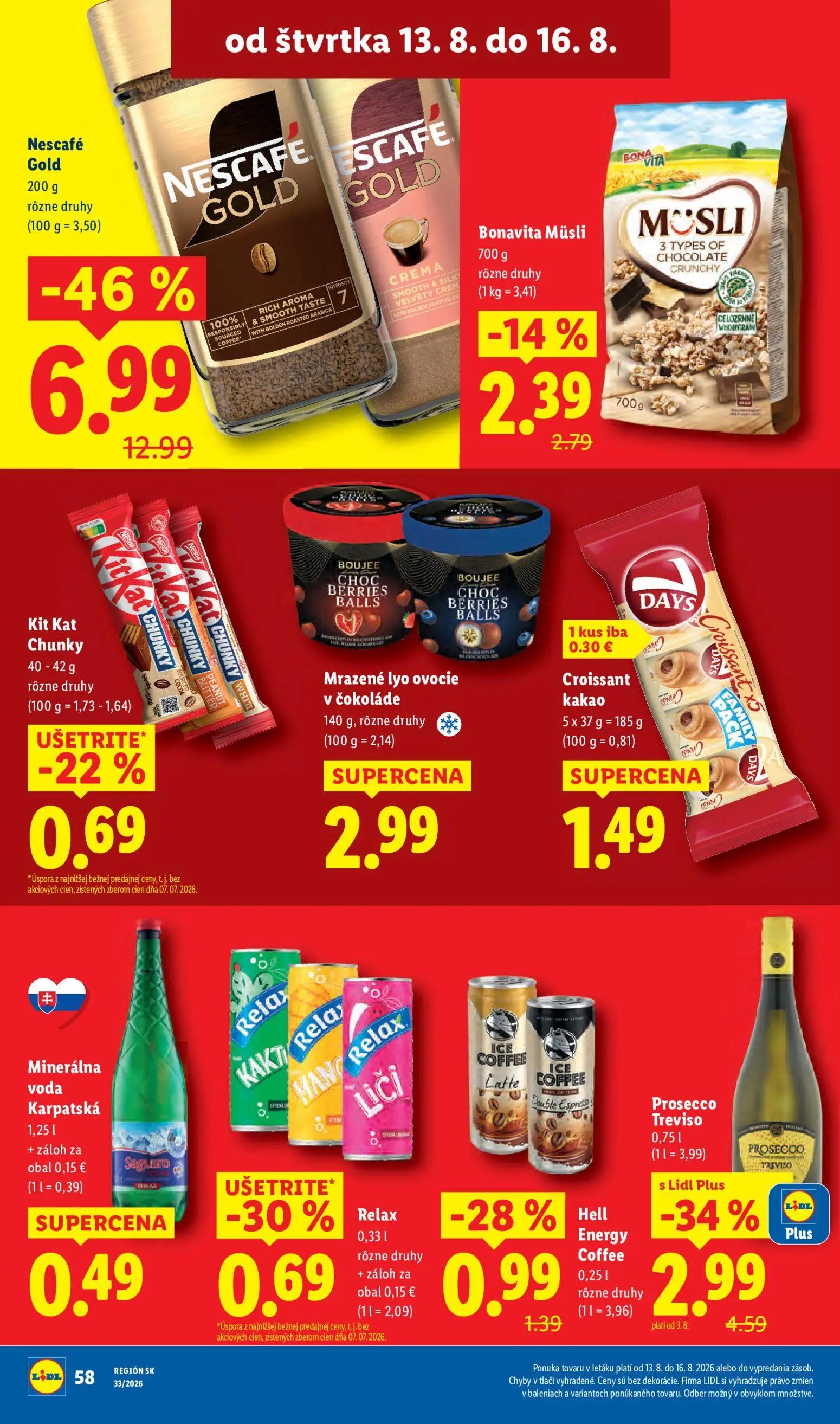 Lidl leták, strana 78 z 97 — Nescafé Gold, Bonavita Müsli