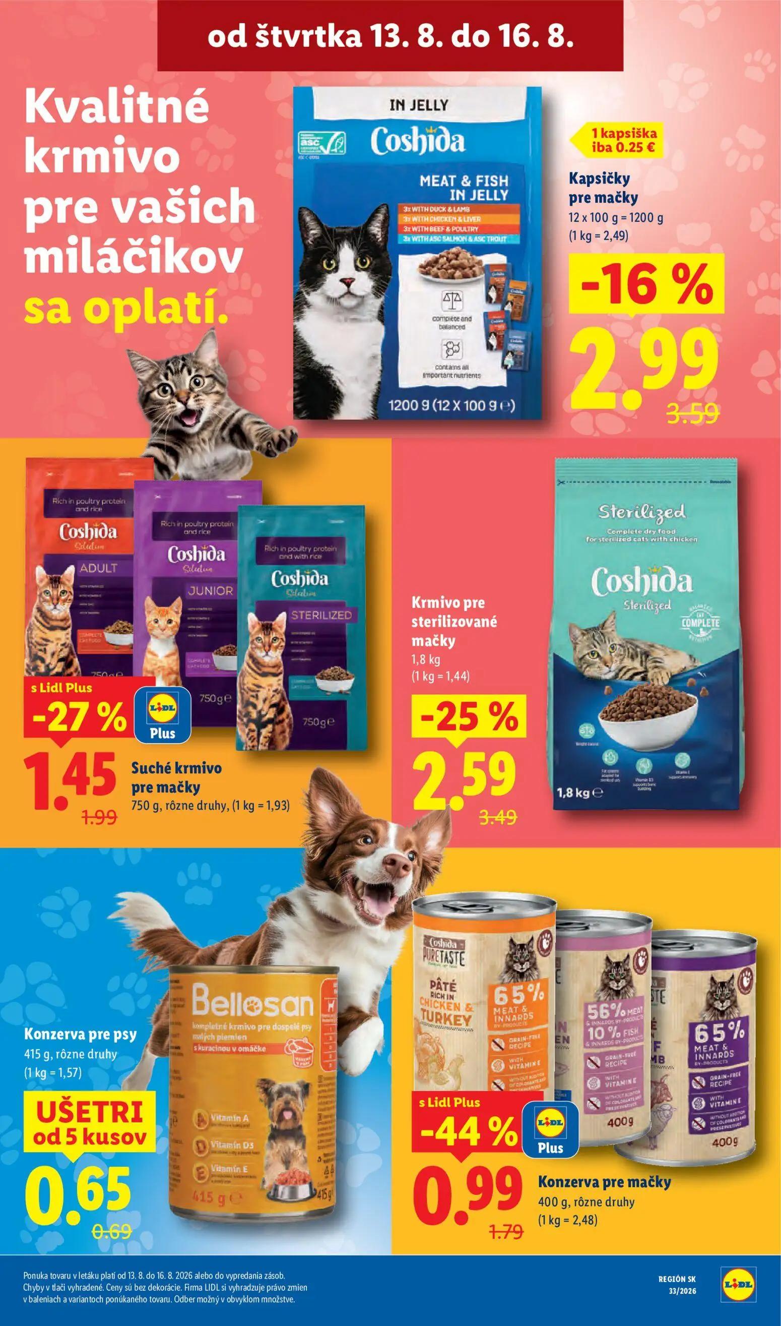 Lidl leták, strana 81 z 97 — Krmivo pre sterilizované mačky, Konzerva pre mačky, Kapsičky pre mačky