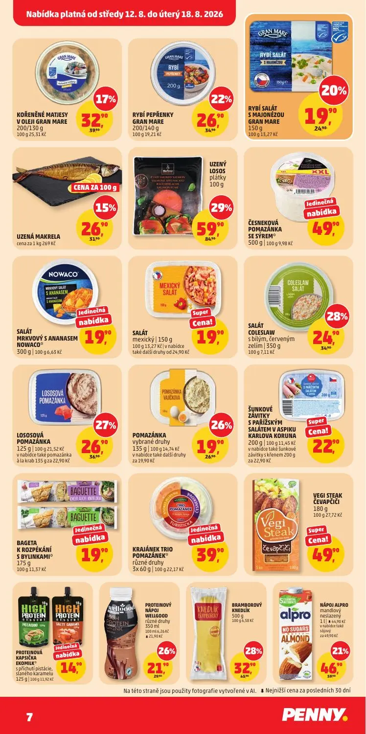 PENNY leták, strana 7 z 36 — UZENÝ LOSOS plátky, SALÁT COLESLAW s bílým, červeným zelím, LOSOSOVÁ POMAZÁNKA