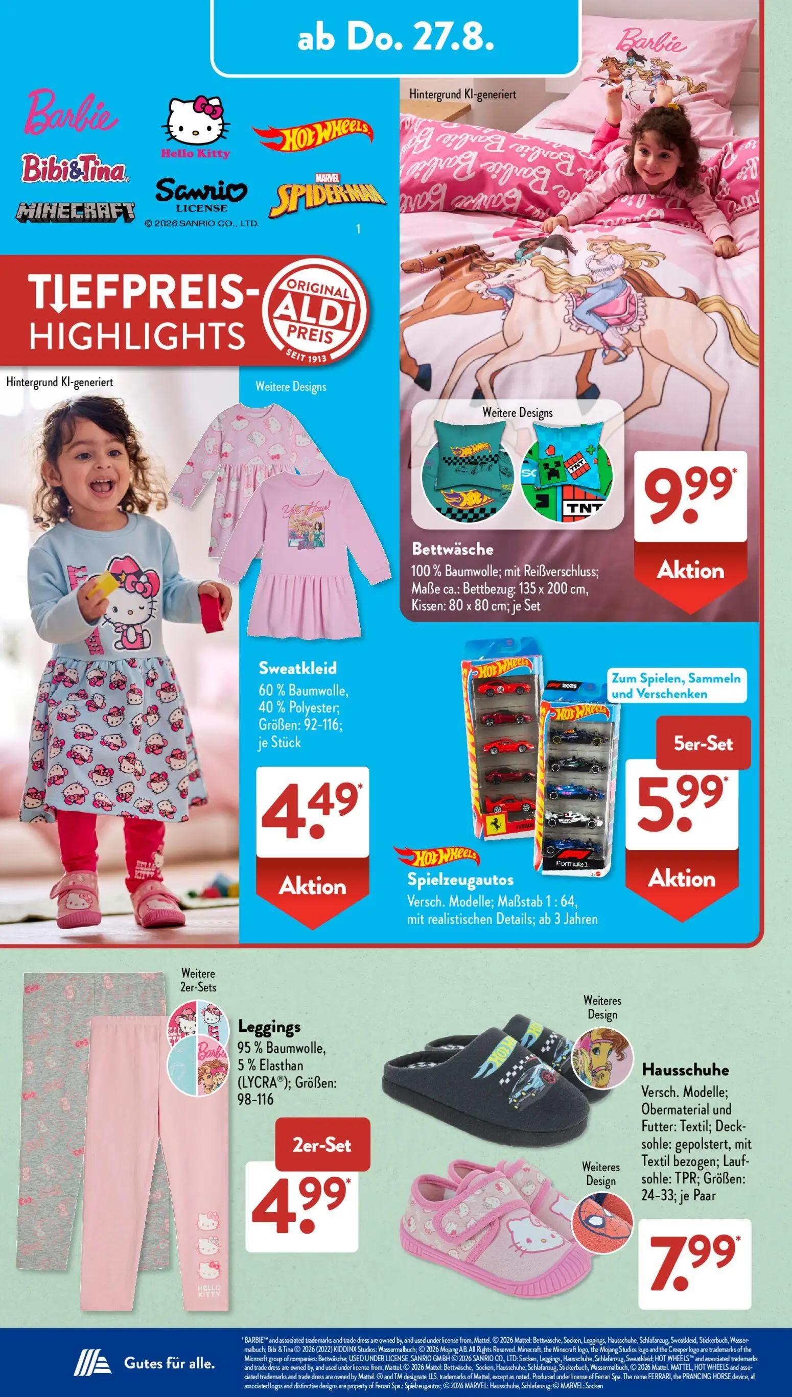 Aldi Süd Prospekt, Seite 6 von 23 — Sweatkleid, Leggings, Hausschuhe