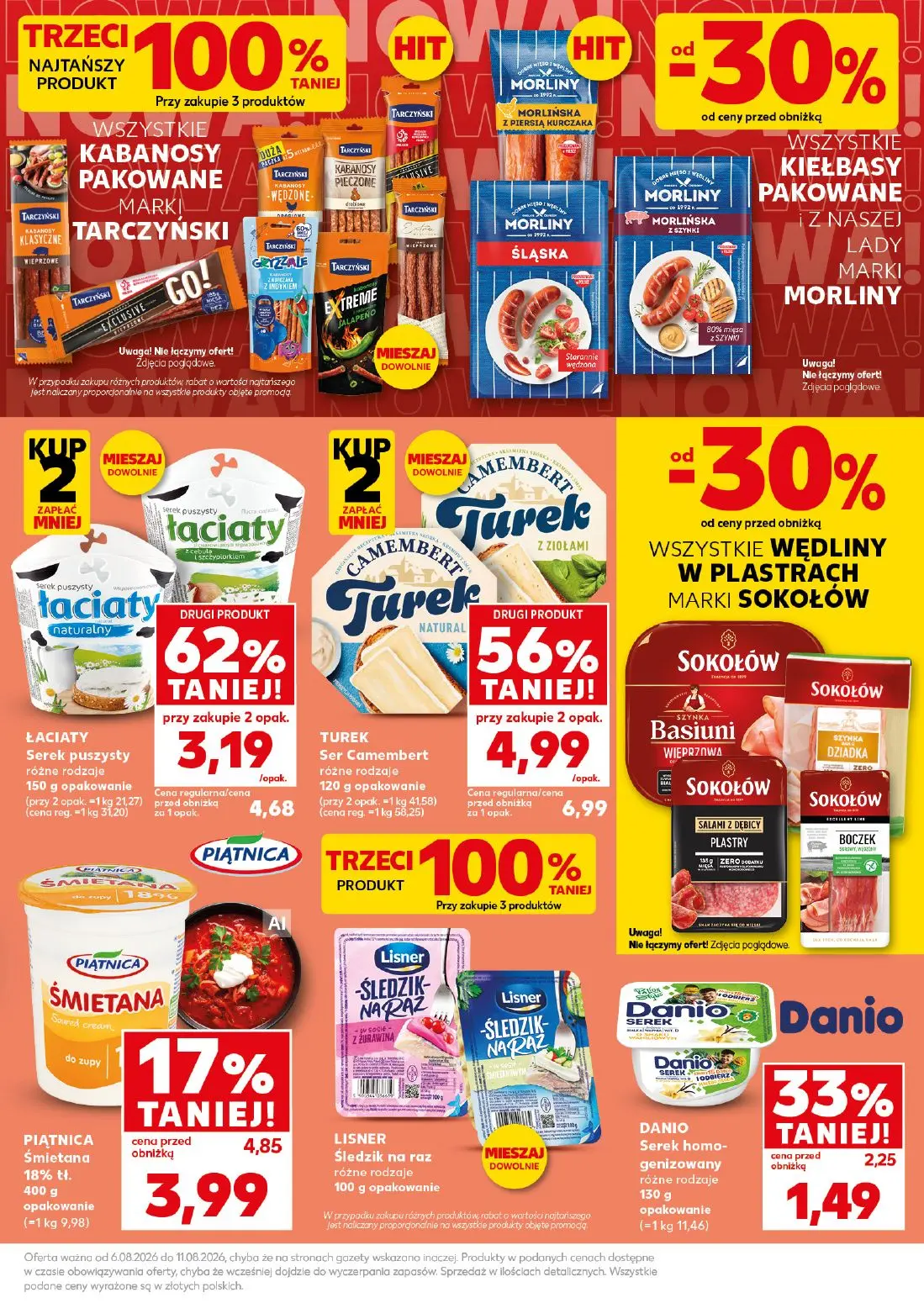 Kaufland gazetka, strona 9 z 24 — TUREK Ser Camembert, ŁACIATY Serek puszysty, PIĄTNICA Śmietana
