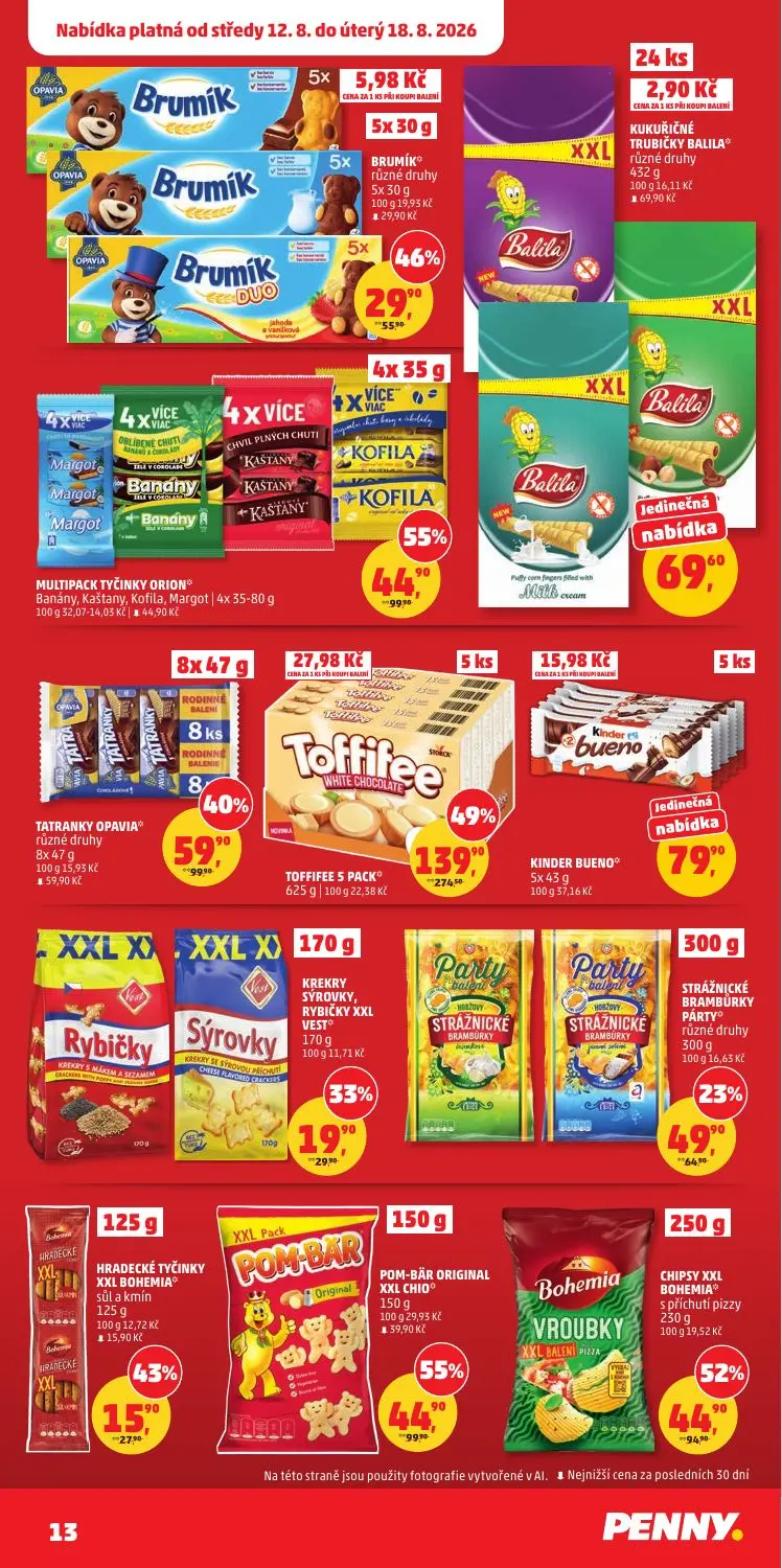 PENNY leták, strana 13 z 36 — TOFFIFEE 5 PACK, POM-BÄR ORIGINAL XXL CHIO, MULTIPACK TYČINKY ORION