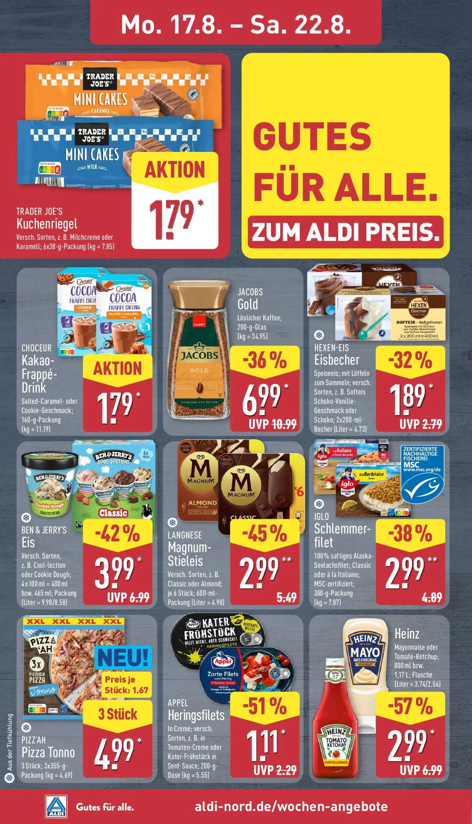 Aldi Nord Prospekt, Seite 6 von 39 — JACOBS Gold, Heinz Mayonnaise oder Tomato-Ketchup