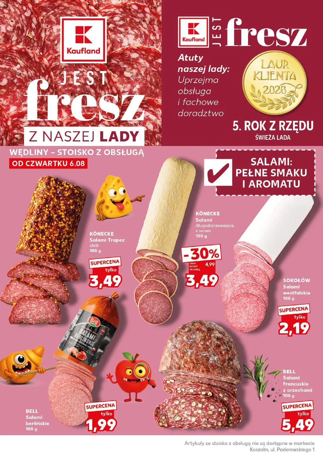 Kaufland gazetka, strona 12 z 24 — KÖNECKE Salami długodojrzewające, z serem, KÖNECKE Salami Trapez chilli, SOKOŁÓW Salami w…