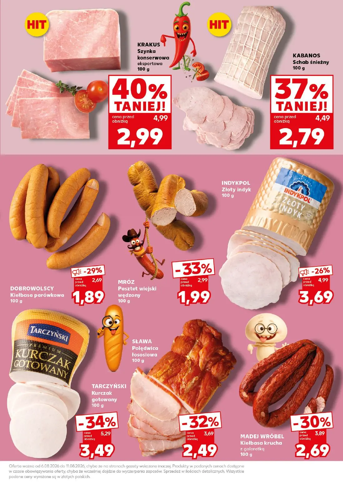 Kaufland gazetka, strona 13 z 24 — KRAKUS Szynka konserwowa eksportowa, TARCZYŃSKI Kurczak gotowany, KABANOS Schab śnieżny