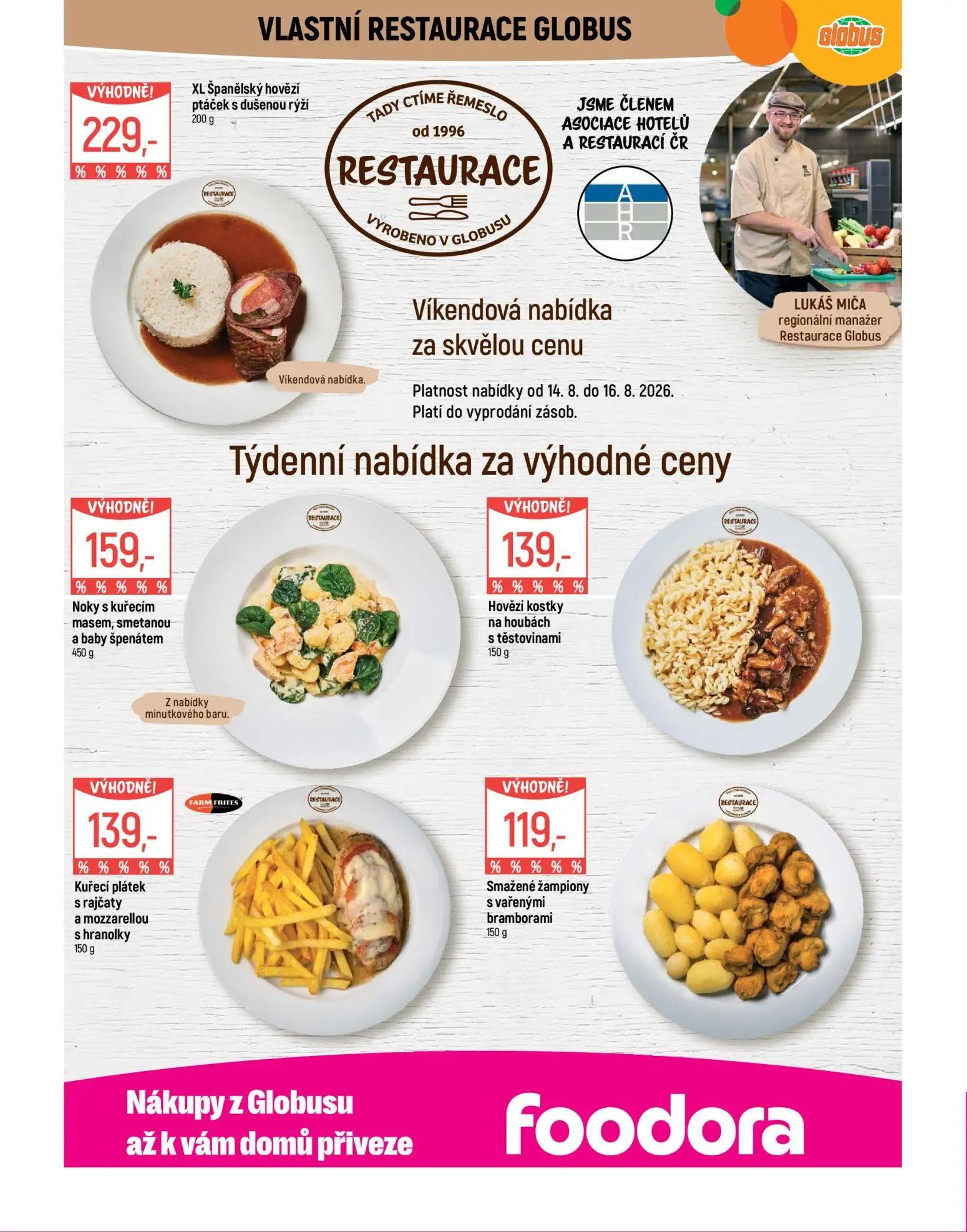 GLOBUS leták, strana 8 z 50 — XL Španělský hovězí ptáček s dušenou rýží, Noky s kuřecím masem, smetanou a baby špenátem, Hov…
