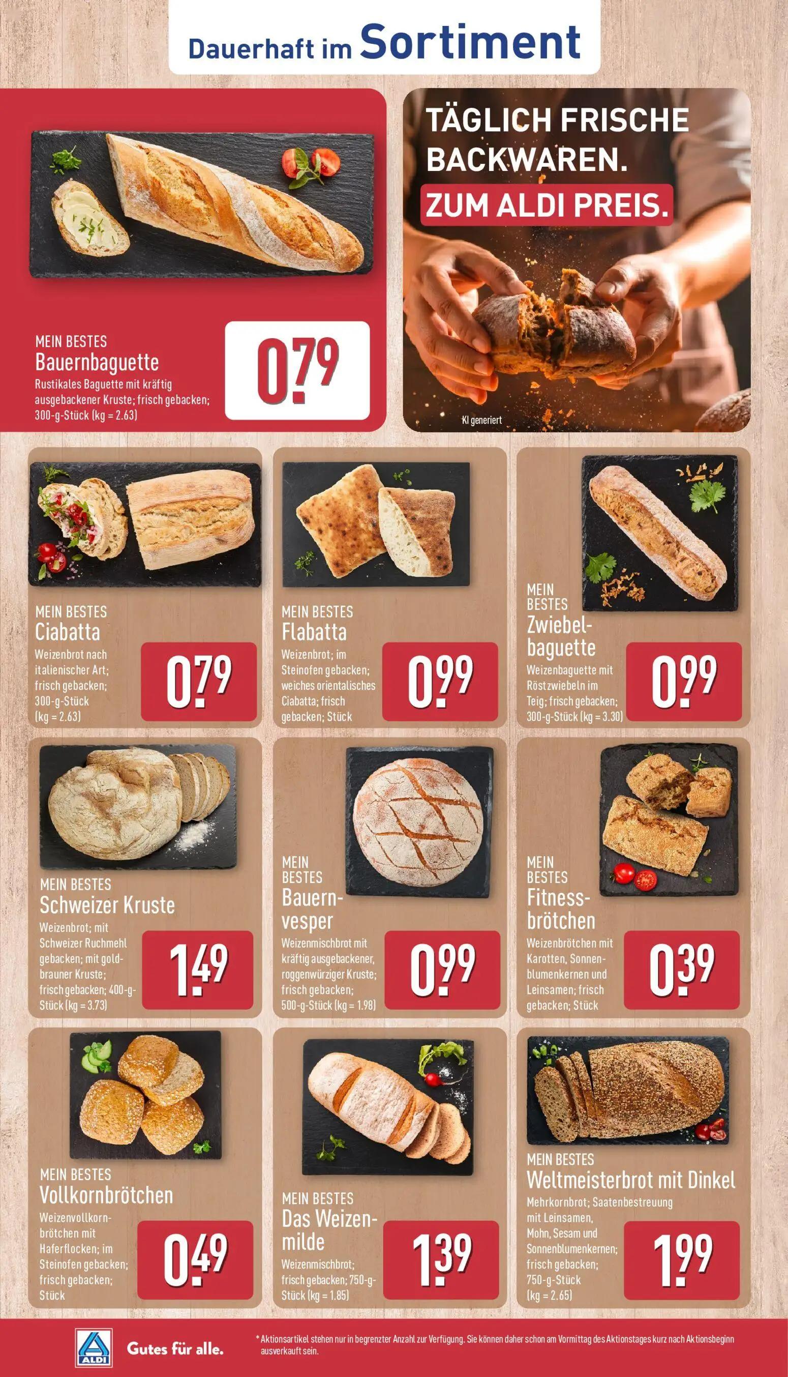 Aldi Nord Prospekt, Seite 12 von 39 — Bauernbaguette, Ciabatta, Flabatta