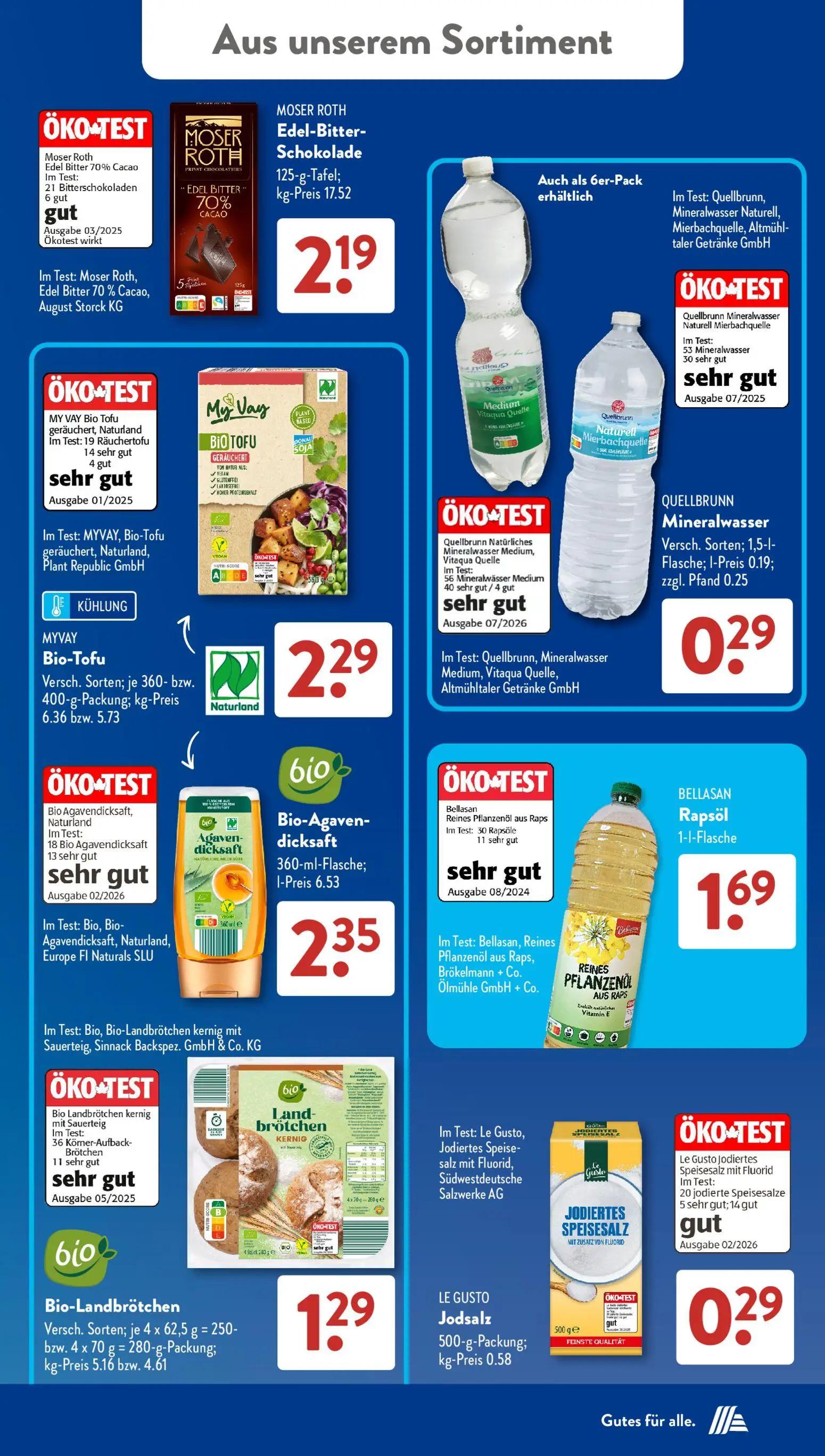 Aldi Süd Prospekt, Seite 18 von 23 — MYVAY Bio-Tofu, Bio-Agaven-dicksaft, BELLASAN Rapsöl