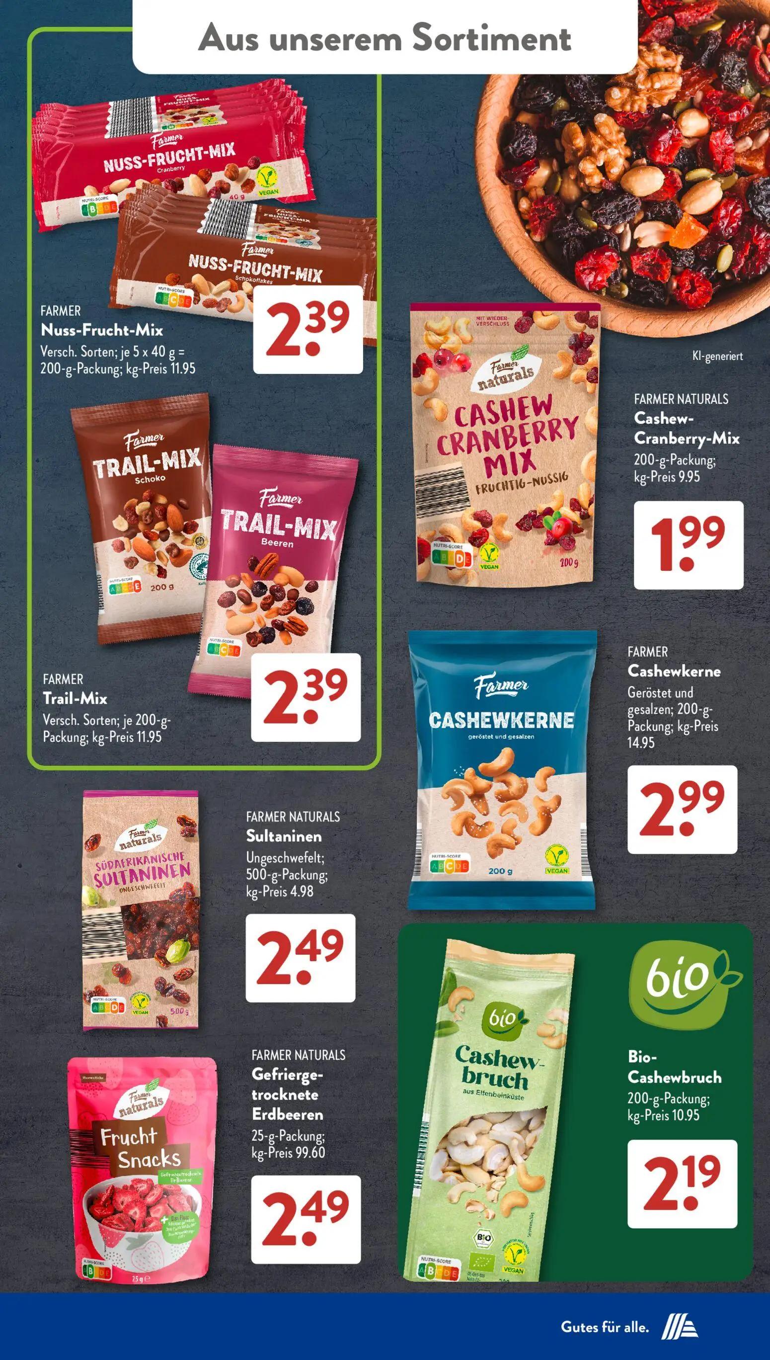 Aldi Süd Prospekt, Seite 20 von 23 — Nuss-Frucht-Mix, TRAIL-MIX, Cashew-Cranberry-Mix