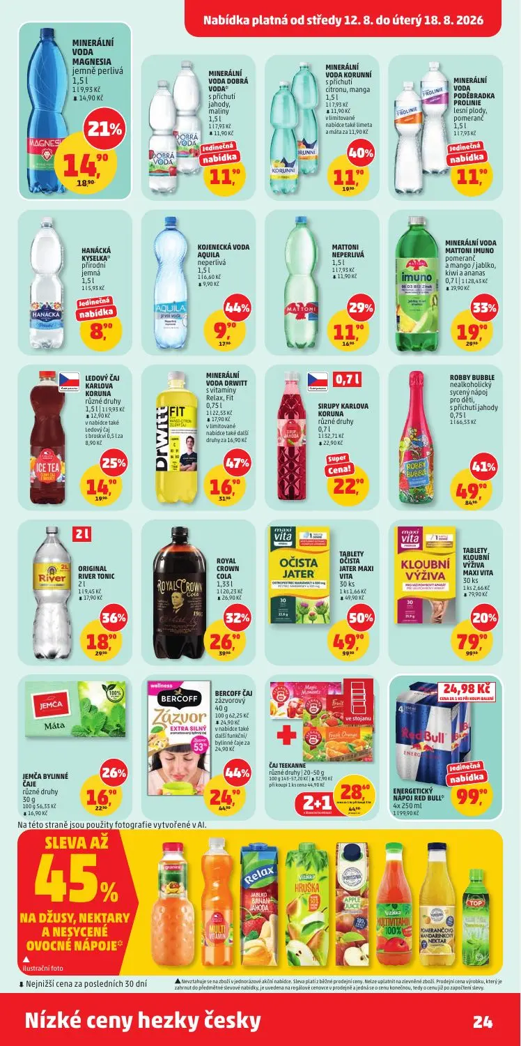 PENNY leták, strana 24 z 36 — TABLETY OČISTA JATER MAXI VITA, ROBBY BUBBLE nealkoholický sycený nápoj pro děti, s příchutí j…