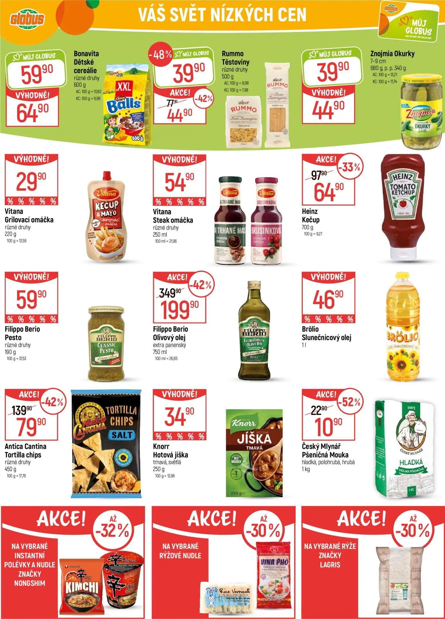 GLOBUS leták, strana 31 z 50 — Filippo Berio Olivový olej, Antica Cantina Tortilla chips, Bonavita Dětské cereálie