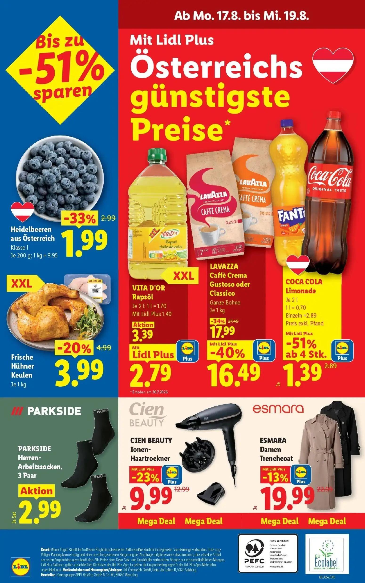 Lidl Prospekt, Seite 29 von 51 — LAVAZZA Caffè Crema Gustoso oder Classico, Frische Hühner Keulen