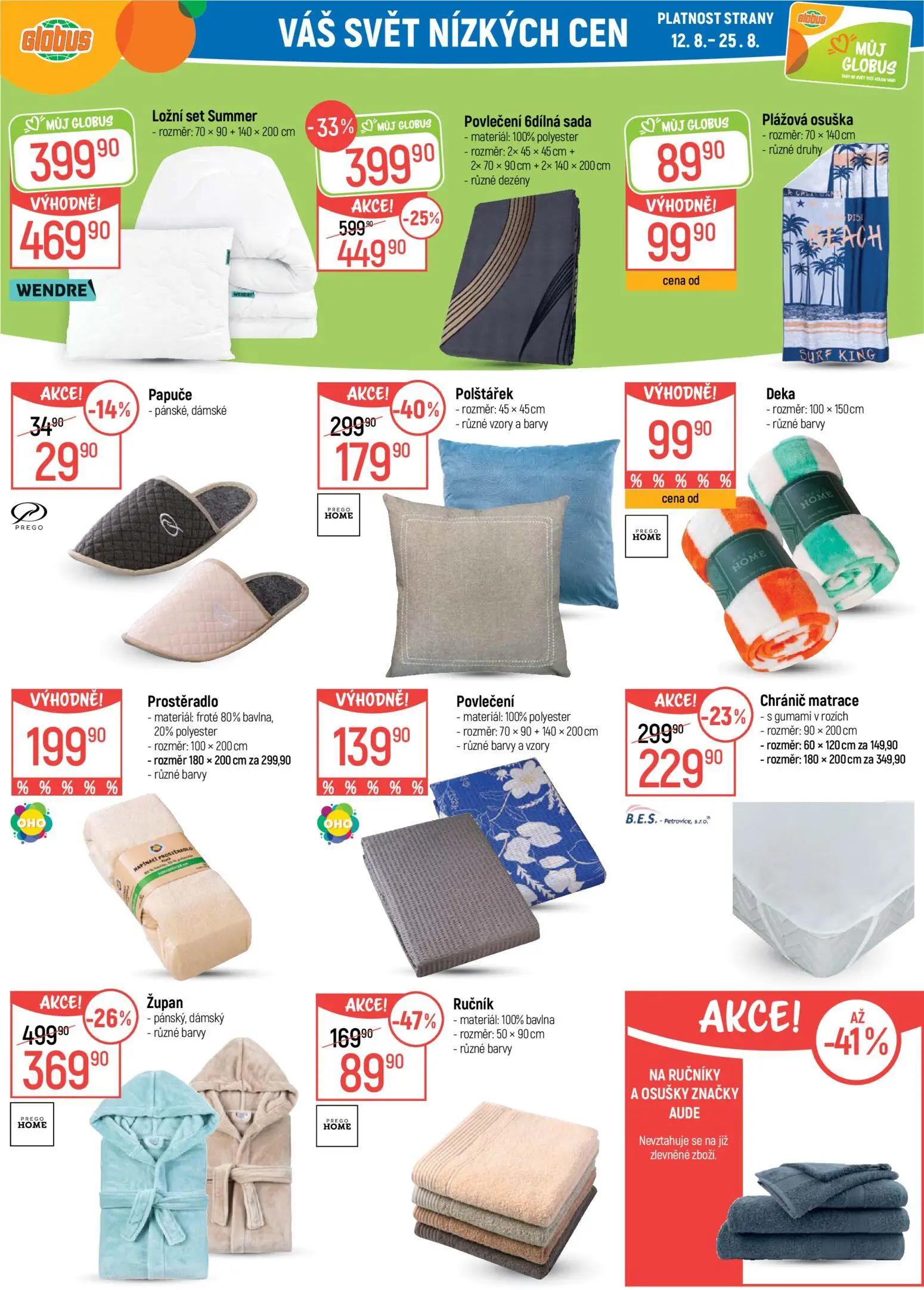 GLOBUS leták, strana 37 z 50 — Povlečení 6dílná sada, Ložní set Summer, Župan