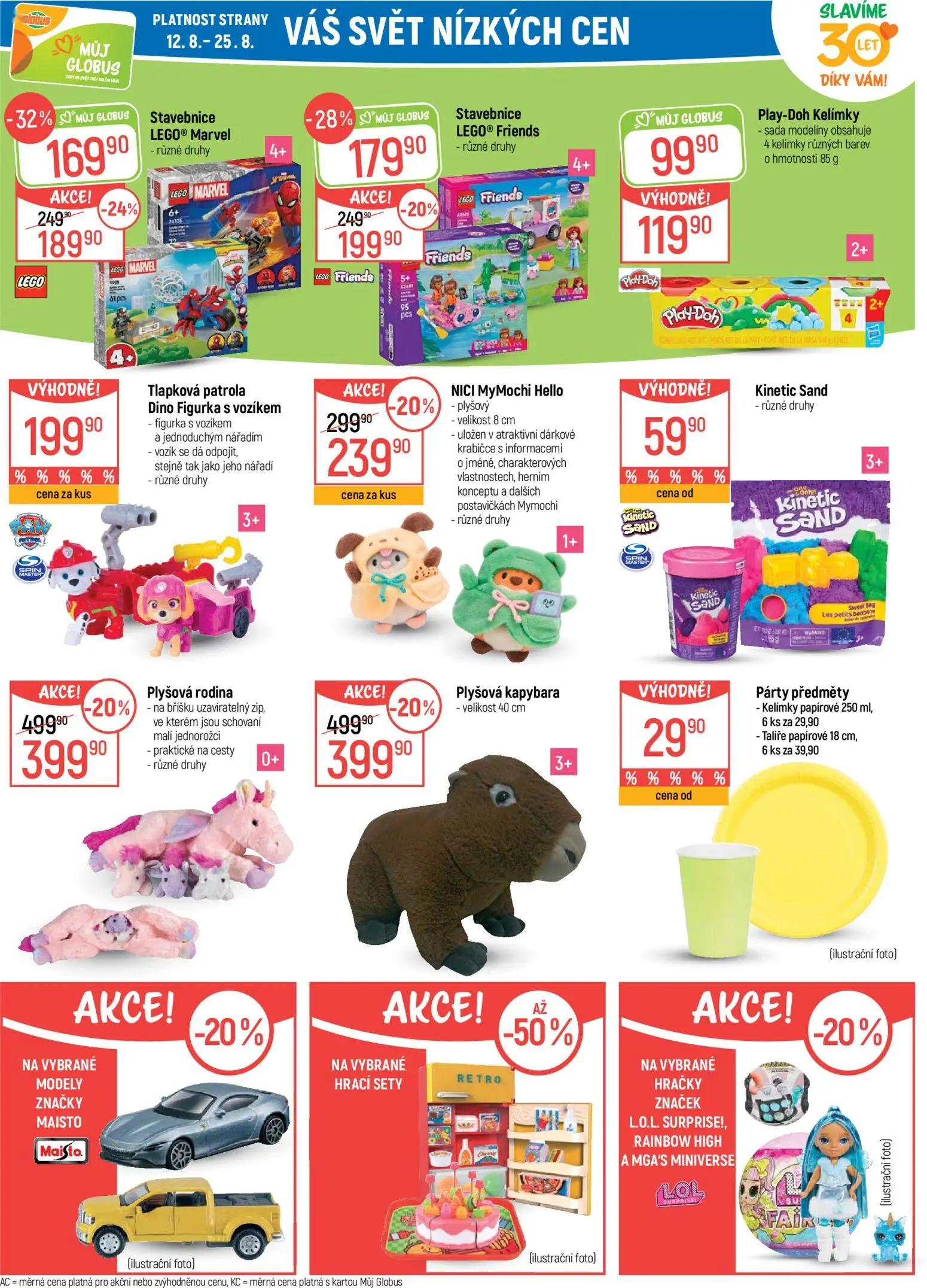 GLOBUS leták, strana 38 z 50 — Plyšová rodina, Plyšová kapybara, Stavebnice LEGO® Marvel