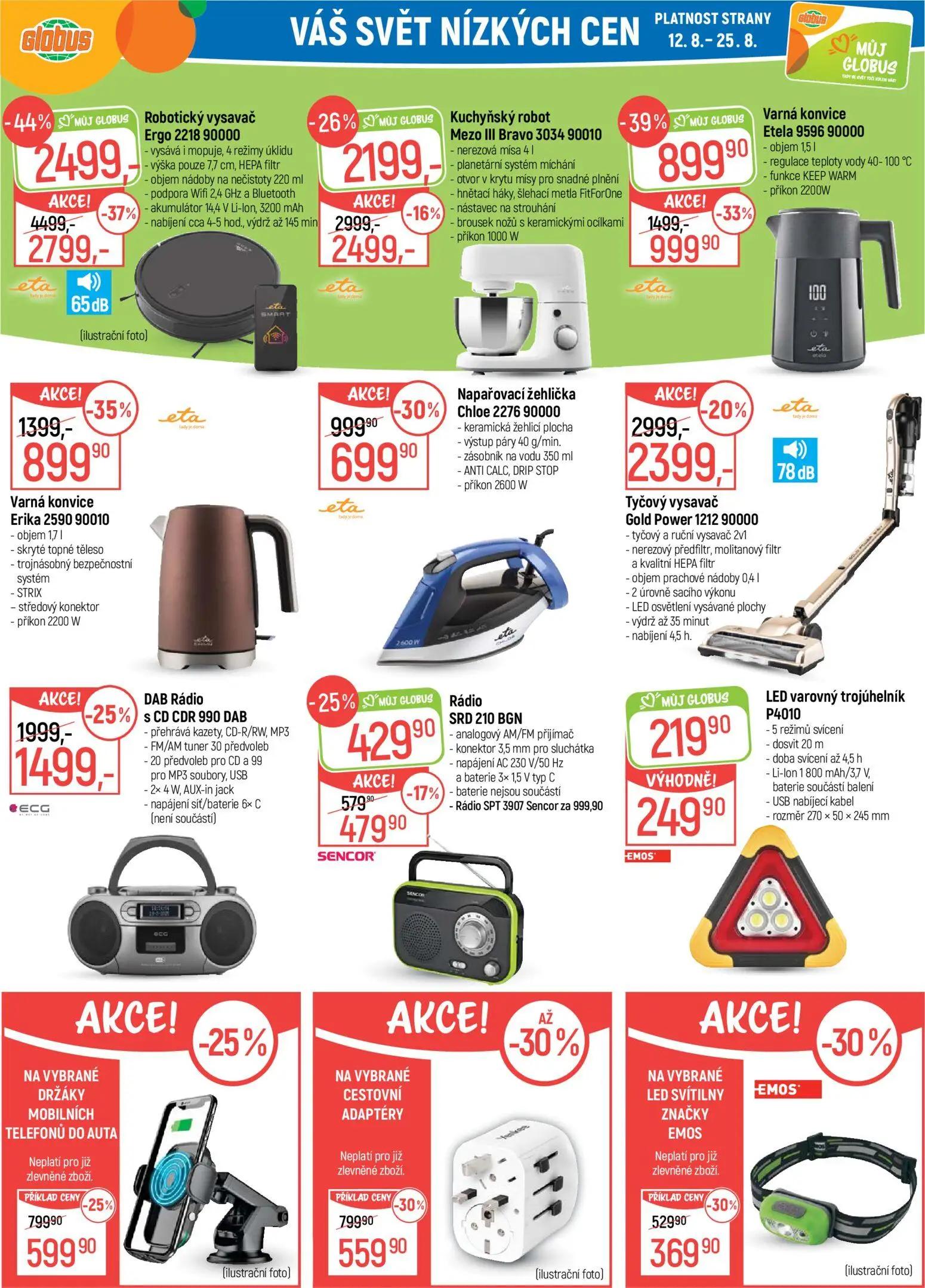 GLOBUS leták, strana 39 z 50 — Robotický vysavač Ergo 2218 90000, Kuchyňský robot Mezo III Bravo 3034 90010, Tyčový vysavač …