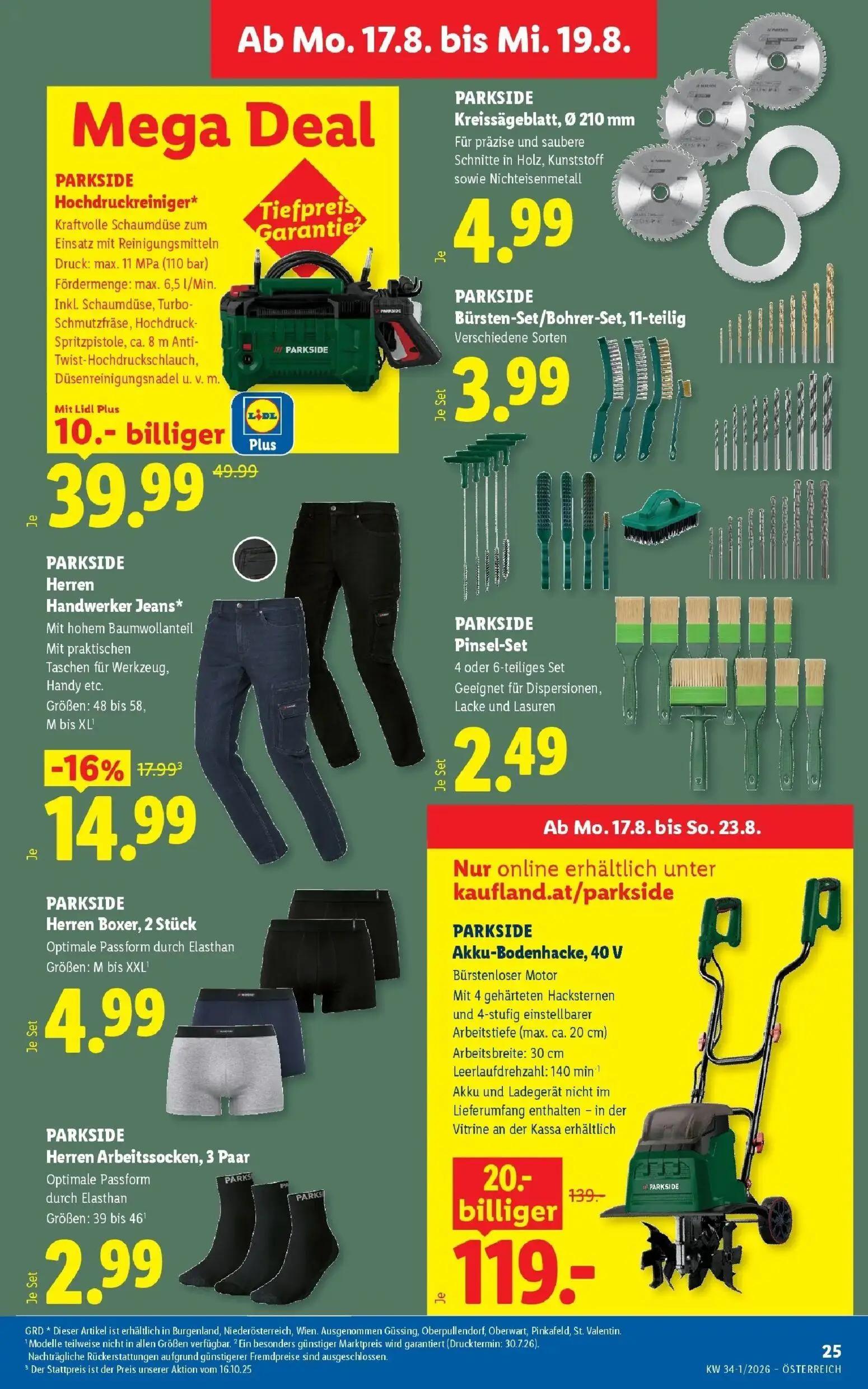 Lidl Prospekt, Seite 32 von 51 — Kreissägeblatt, Ø 210 mm, Bürsten-Set/Bohrer-Set, 11-teilig, Pinsel-Set