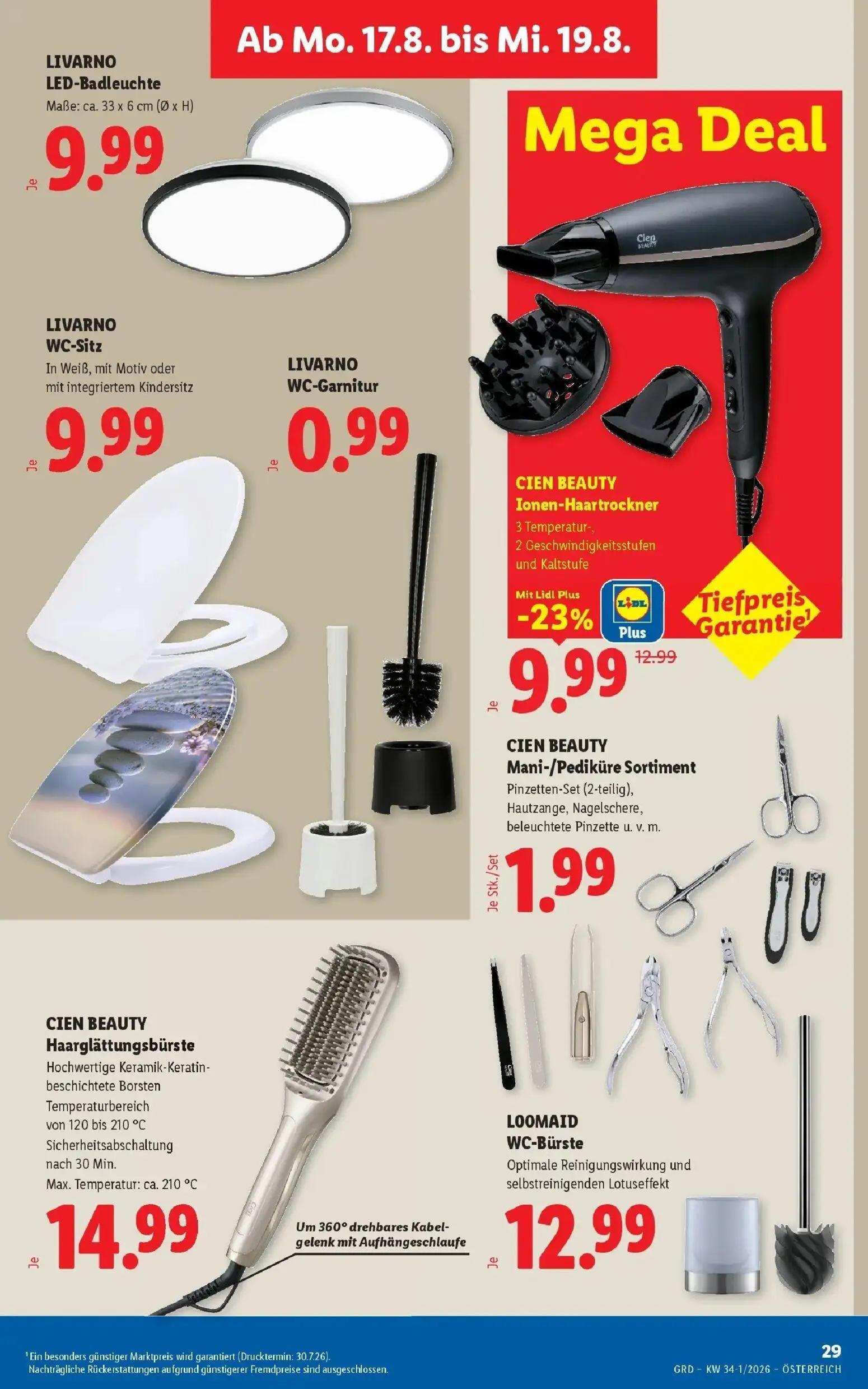 Lidl Prospekt, Seite 36 von 51 — LIVARNO LED-Badleuchte, LIVARNO WC-Sitz, LIVARNO WC-Garnitur