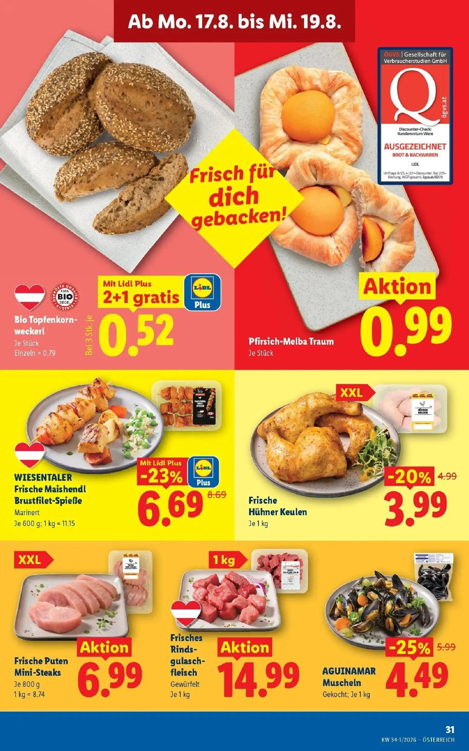 Lidl Prospekt, Seite 40 von 51 — WIESENTALER Frische Maishendl Brustfilet-Spieße Marinert, Frische Hühner Keulen, Frische Pu…
