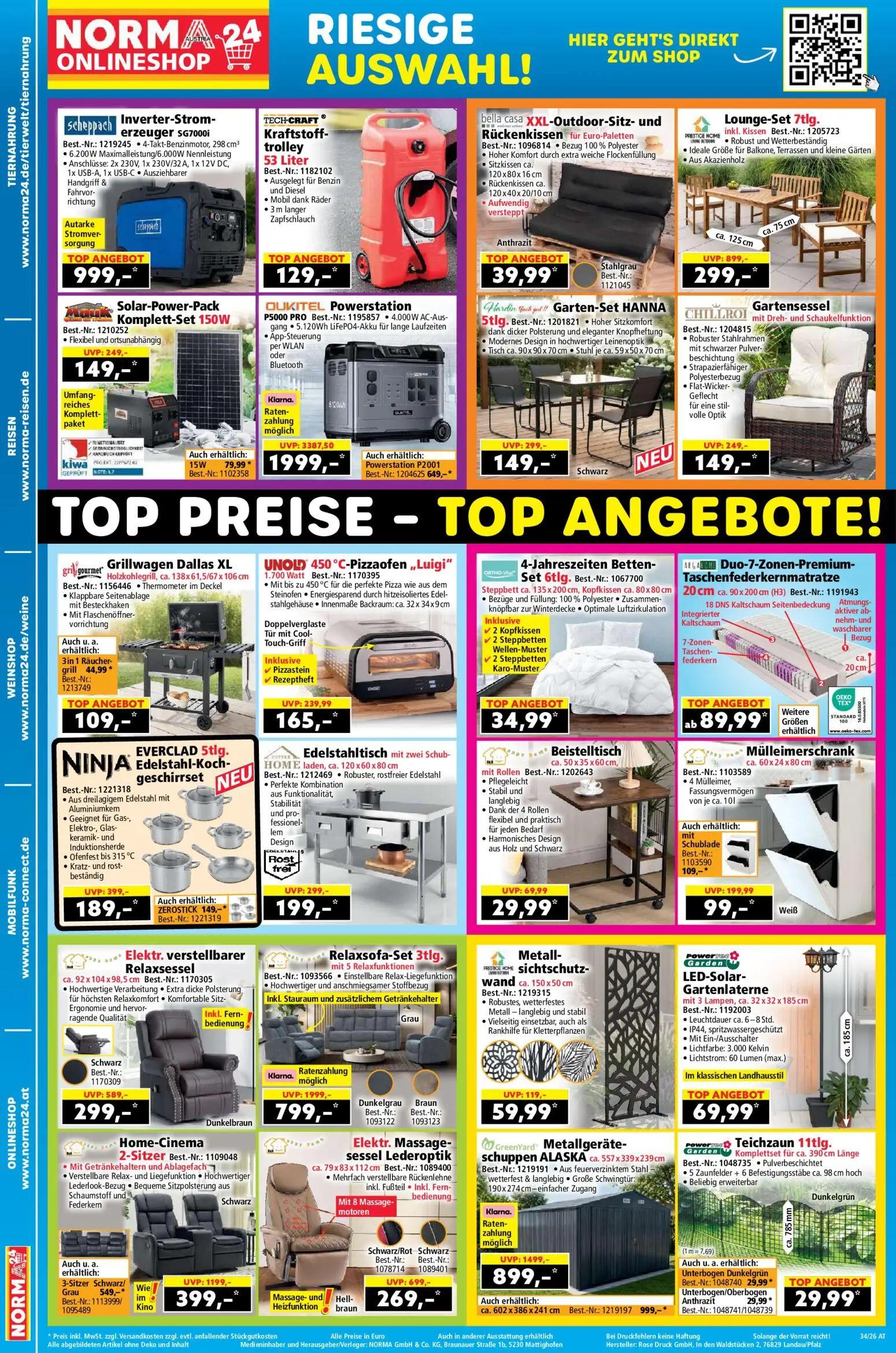 Norma Prospekt, Seite 18 von 18 — Powerstation P5000 PRO, Relaxsofa-Set 3tlg., Home-Cinema 2-Sitzer