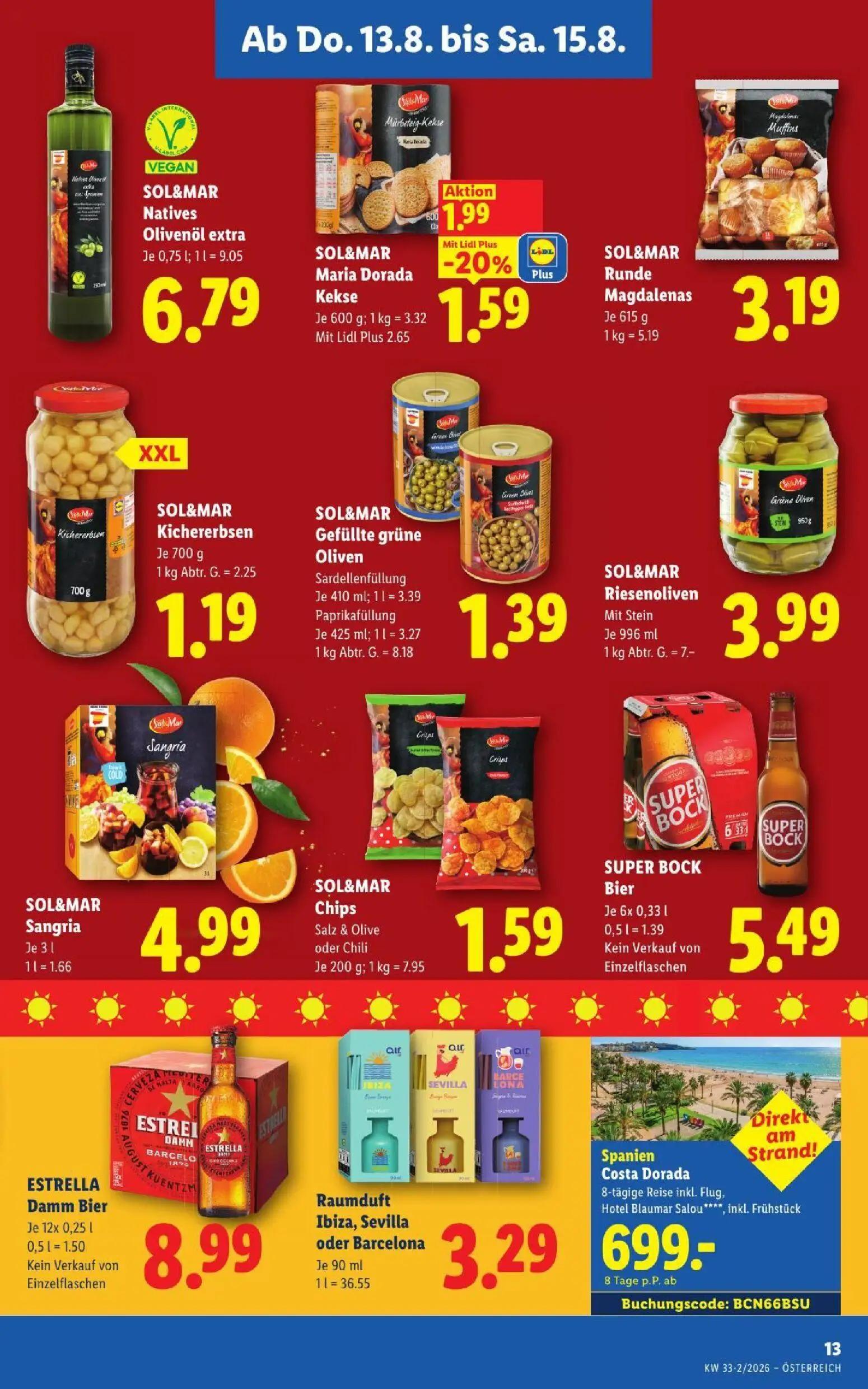 Lidl Prospekt, Seite 15 von 51 — Maria Dorada Kekse, Natives Olivenöl extra, Runde Magdalenas Muffins