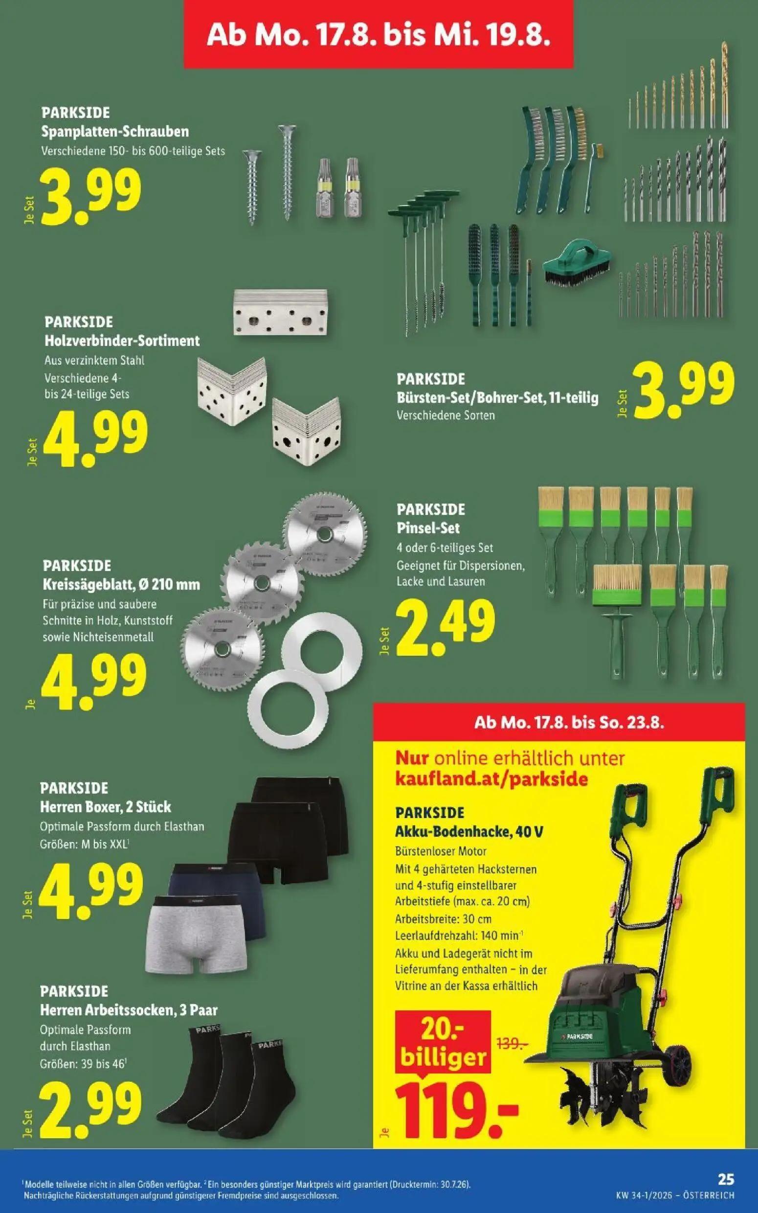 Lidl Prospekt, Seite 32 von 51 — Spanplatten-Schrauben, Holzverbinder-Sortiment, Bürsten-Set/Bohrer-Set, 11-teilig