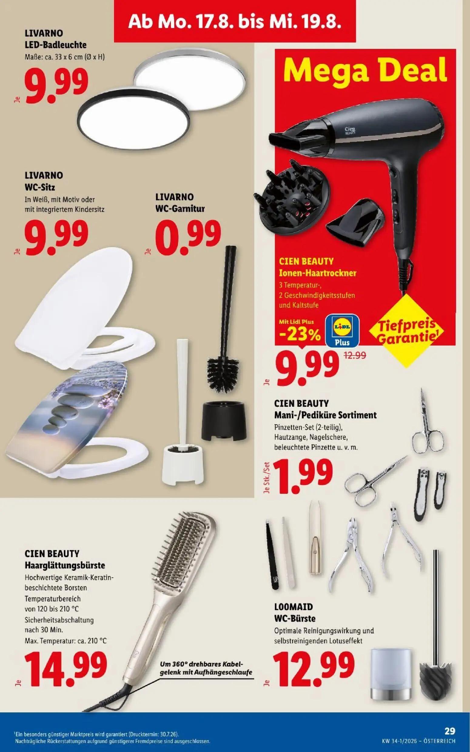 Lidl Prospekt, Seite 36 von 51 — LIVARNO LED-Badleuchte, LIVARNO WC-Sitz, LIVARNO WC-Garnitur