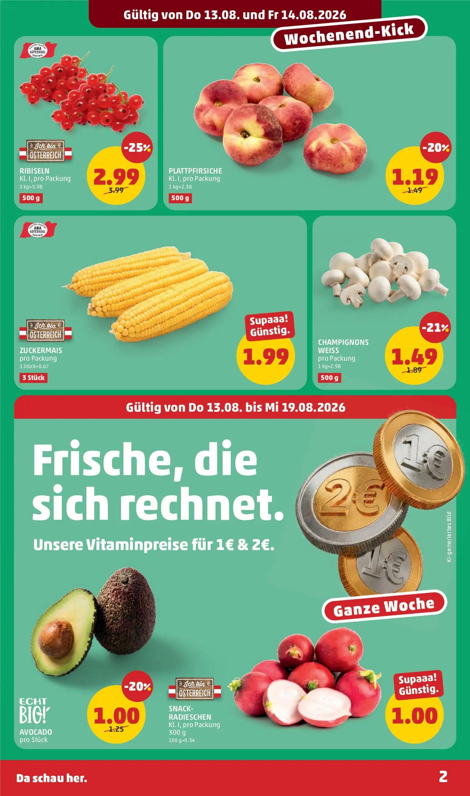 PENNY Prospekt, Seite 2 von 32 — CHAMPIGNONS WEISS, ZUCKERMAIS