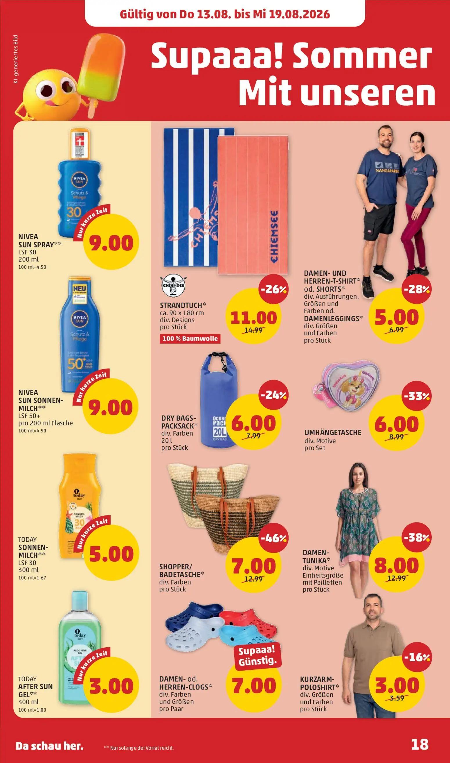 PENNY Prospekt, Seite 18 von 32 — SHOPPER/BADETASCHE, STRANDTUCH, DRY BAGS-PACKSACK
