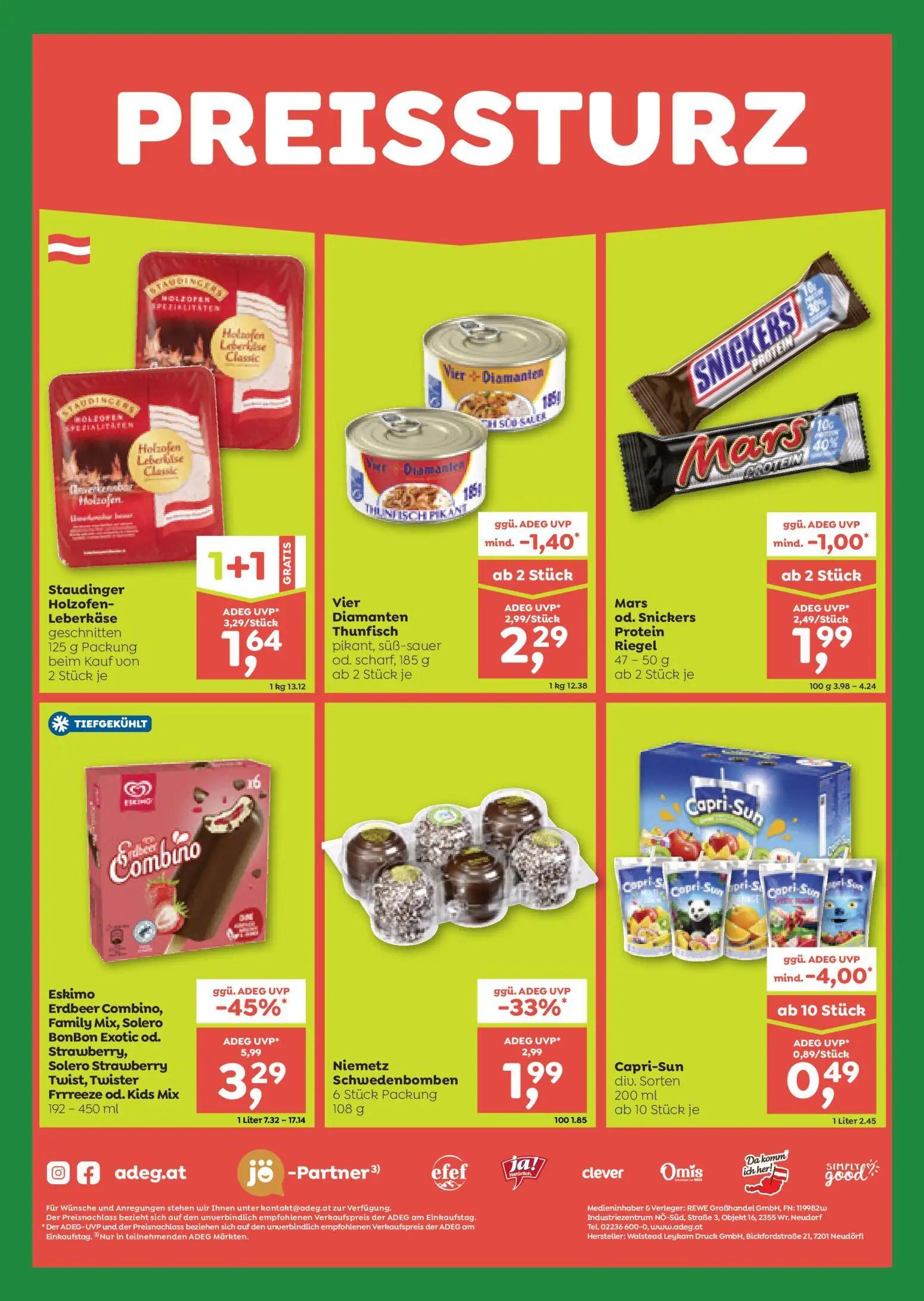 ADEG Prospekt, Seite 8 von 8 — Eskimo Erdbeer Combino, Family Mix, Solero BonBon Exotic od. Strawberry, Solero Strawberry Tw…
