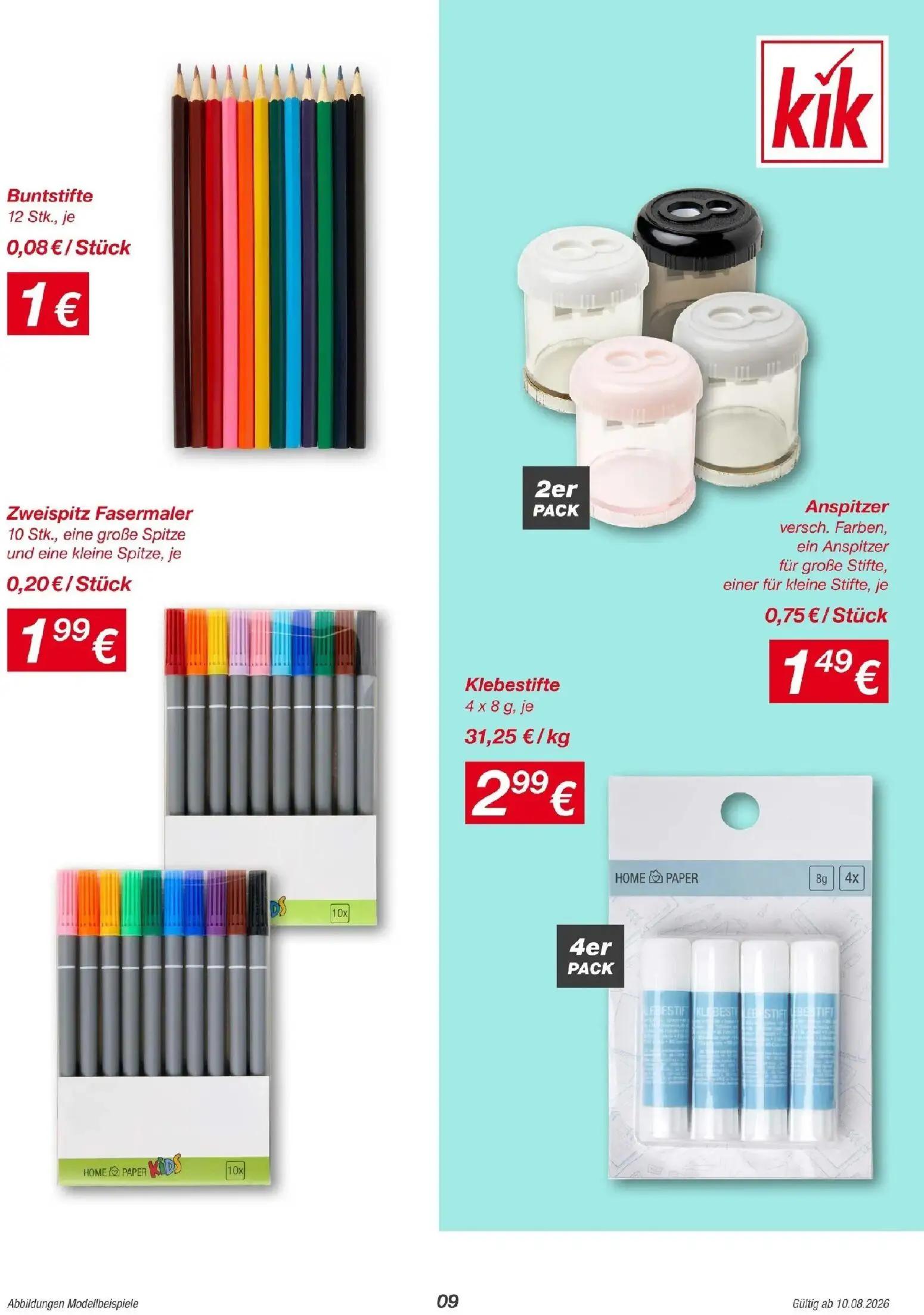 PENNY Prospekt, Seite 9 von 23 — Buntstifte, Zweispitz Fasermaler, Anspitzer